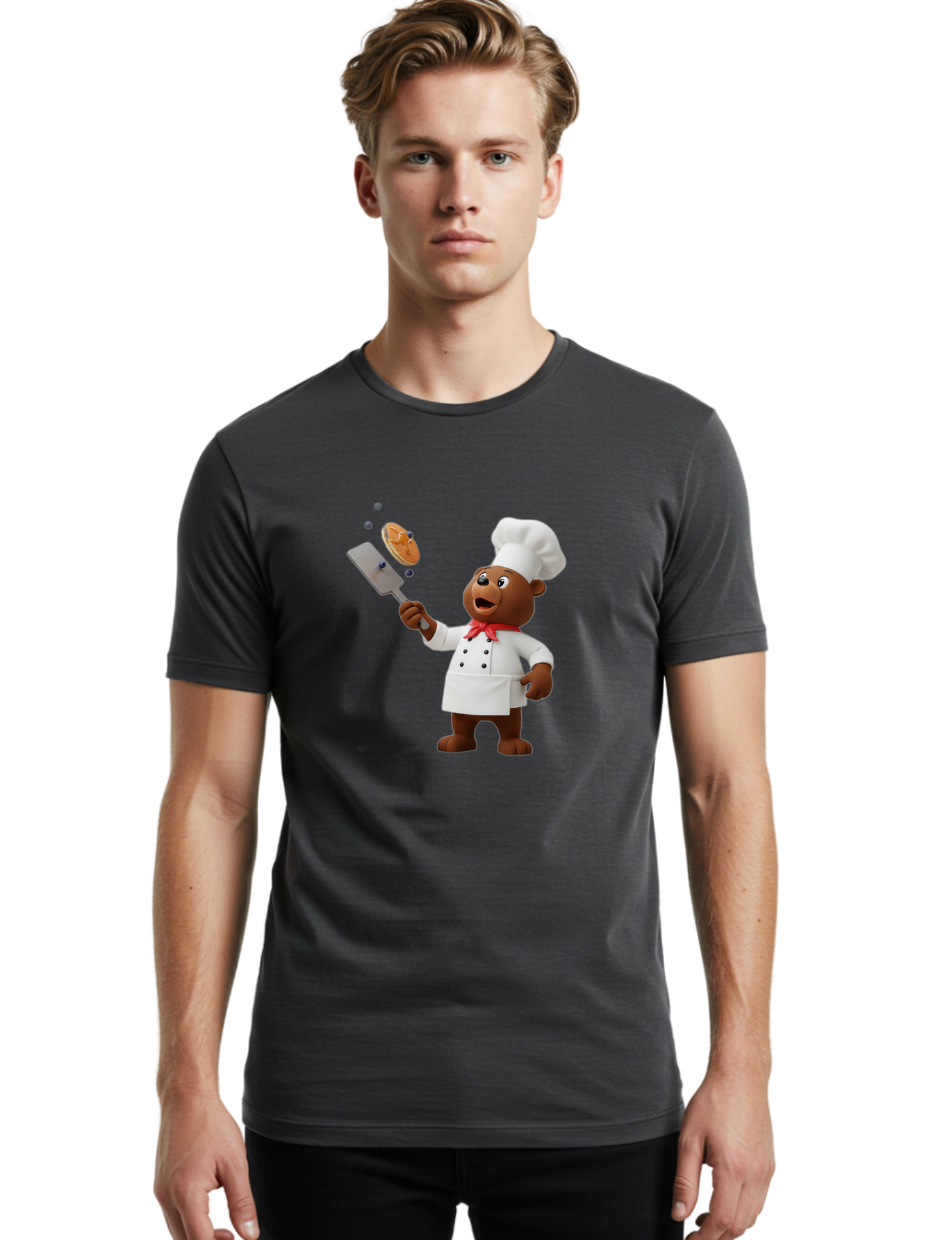 Chef-Bear Men'S Graphic Tee, 100% Cotton, Comfortable Casual Summer Wear, Machine Washable, Vintage Camera, Old Camera, Antique Camera, Black Camera, Classic Photography, Photography Equipment, Nostalgic Device, Film Camera, Camera Art Bak238