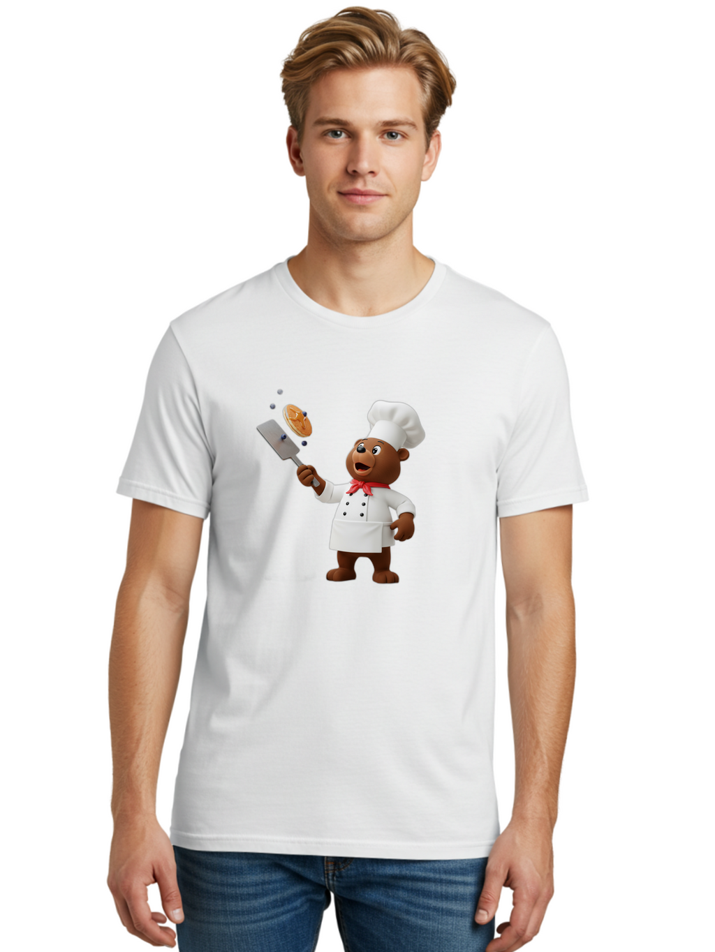 Chef-Bear Men'S Graphic Tee, 100% Cotton, Comfortable Casual Summer Wear, Machine Washable, Vintage Camera, Old Camera, Antique Camera, Black Camera, Classic Photography, Photography Equipment, Nostalgic Device, Film Camera, Camera Art Bak238