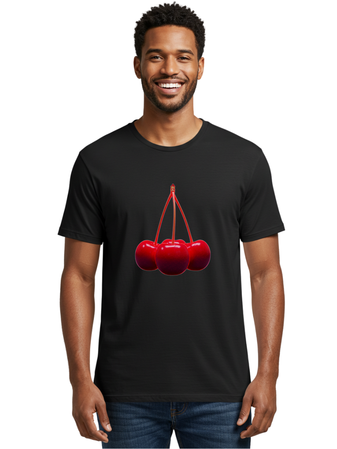 Cherries Men'S Graphic Tee, 100% Cotton, Comfortable Casual Summer Wear, Machine Washable, Vintage Camera, Old Camera, Antique Camera, Black Camera, Classic Photography, Photography Equipment, Nostalgic Device, Film Camera, Camera Art Bak239