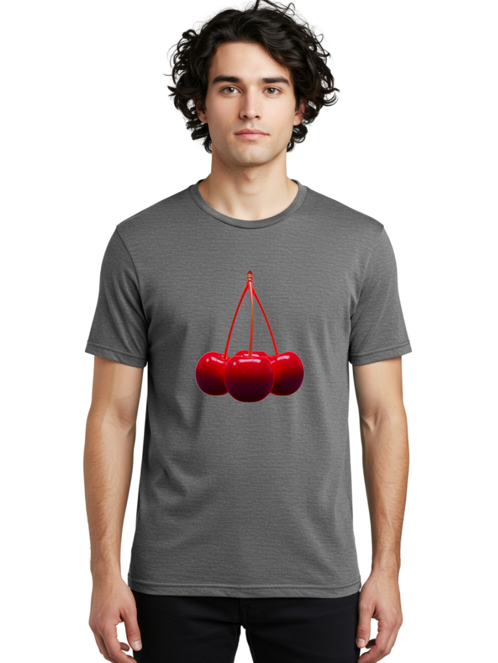 Cherries Men'S Graphic Tee, 100% Cotton, Comfortable Casual Summer Wear, Machine Washable, Vintage Camera, Old Camera, Antique Camera, Black Camera, Classic Photography, Photography Equipment, Nostalgic Device, Film Camera, Camera Art Bak239