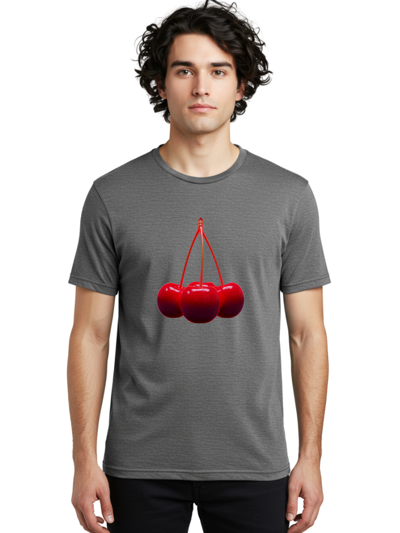 Cherries Men'S Graphic Tee, 100% Cotton, Comfortable Casual Summer Wear, Machine Washable, Vintage Camera, Old Camera, Antique Camera, Black Camera, Classic Photography, Photography Equipment, Nostalgic Device, Film Camera, Camera Art Bak239