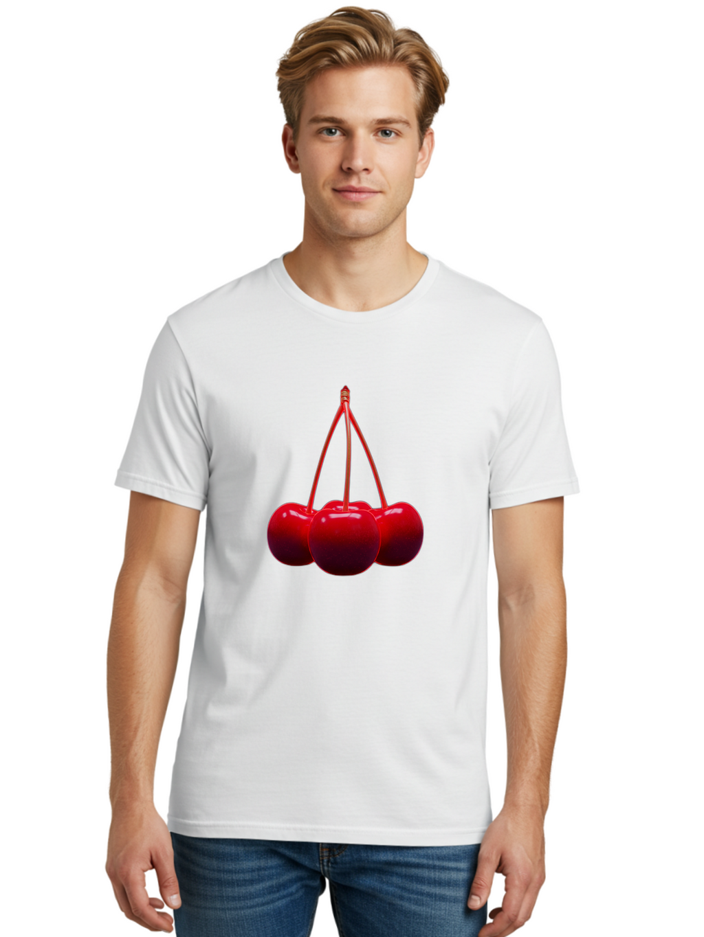 Cherries Men'S Graphic Tee, 100% Cotton, Comfortable Casual Summer Wear, Machine Washable, Vintage Camera, Old Camera, Antique Camera, Black Camera, Classic Photography, Photography Equipment, Nostalgic Device, Film Camera, Camera Art Bak239