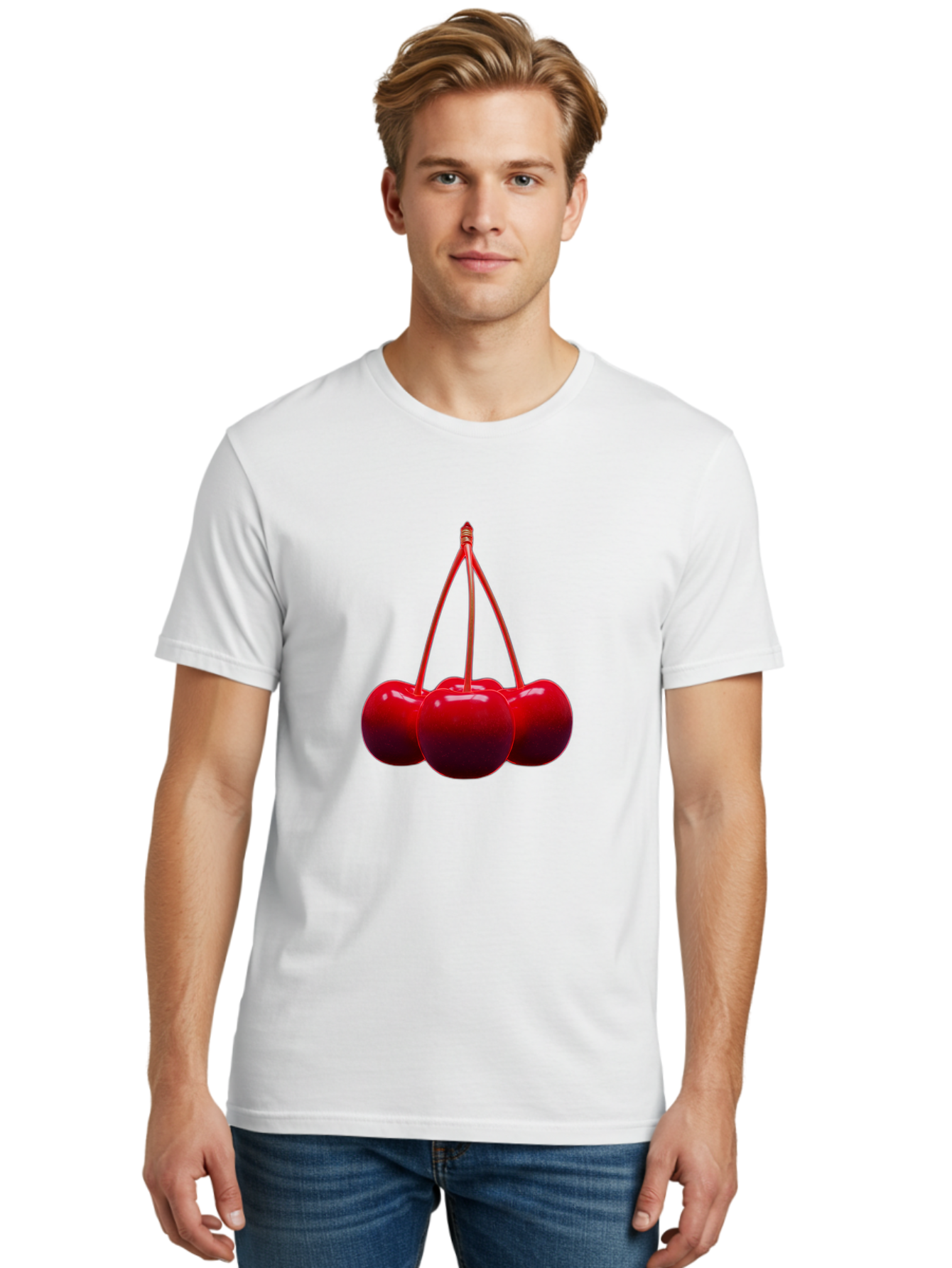Cherries Men'S Graphic Tee, 100% Cotton, Comfortable Casual Summer Wear, Machine Washable, Vintage Camera, Old Camera, Antique Camera, Black Camera, Classic Photography, Photography Equipment, Nostalgic Device, Film Camera, Camera Art Bak239