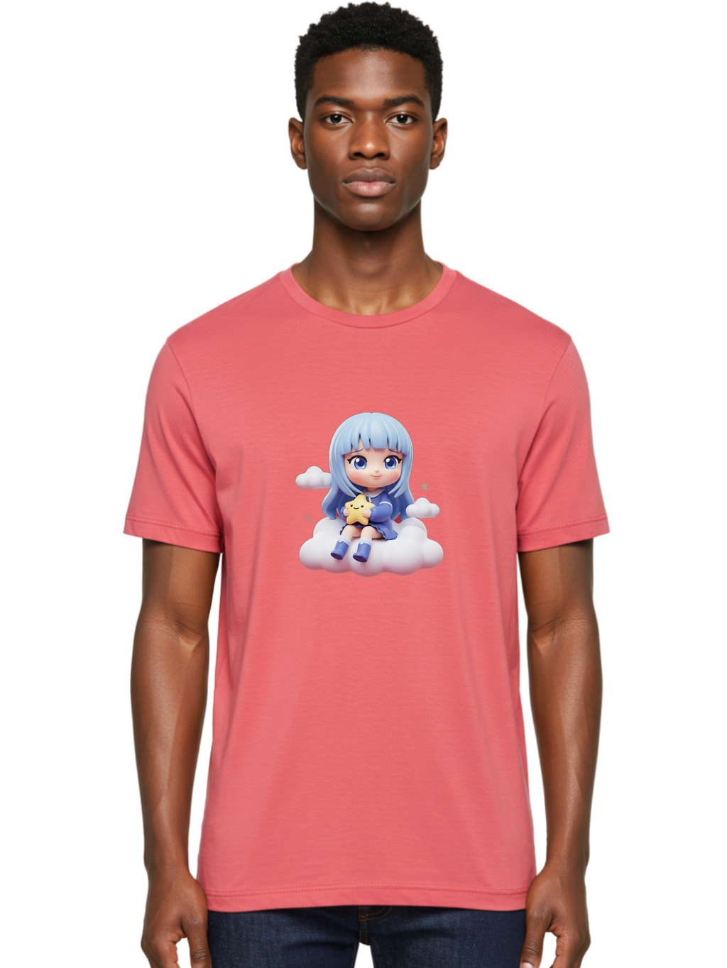 Chibi-Girl-On-Cloud Men'S Graphic Tee, 100% Cotton, Comfortable Casual Summer Wear, Machine Washable, Vintage Camera, Old Camera, Antique Camera, Black Camera, Classic Photography, Photography Equipment, Nostalgic Device, Film Camera, Bak240