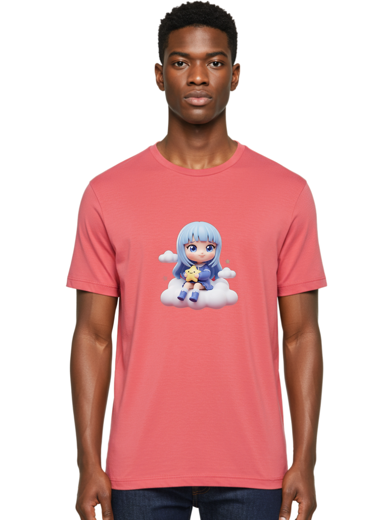 Chibi-Girl-On-Cloud Men'S Graphic Tee, 100% Cotton, Comfortable Casual Summer Wear, Machine Washable, Vintage Camera, Old Camera, Antique Camera, Black Camera, Classic Photography, Photography Equipment, Nostalgic Device, Film Camera, Bak240
