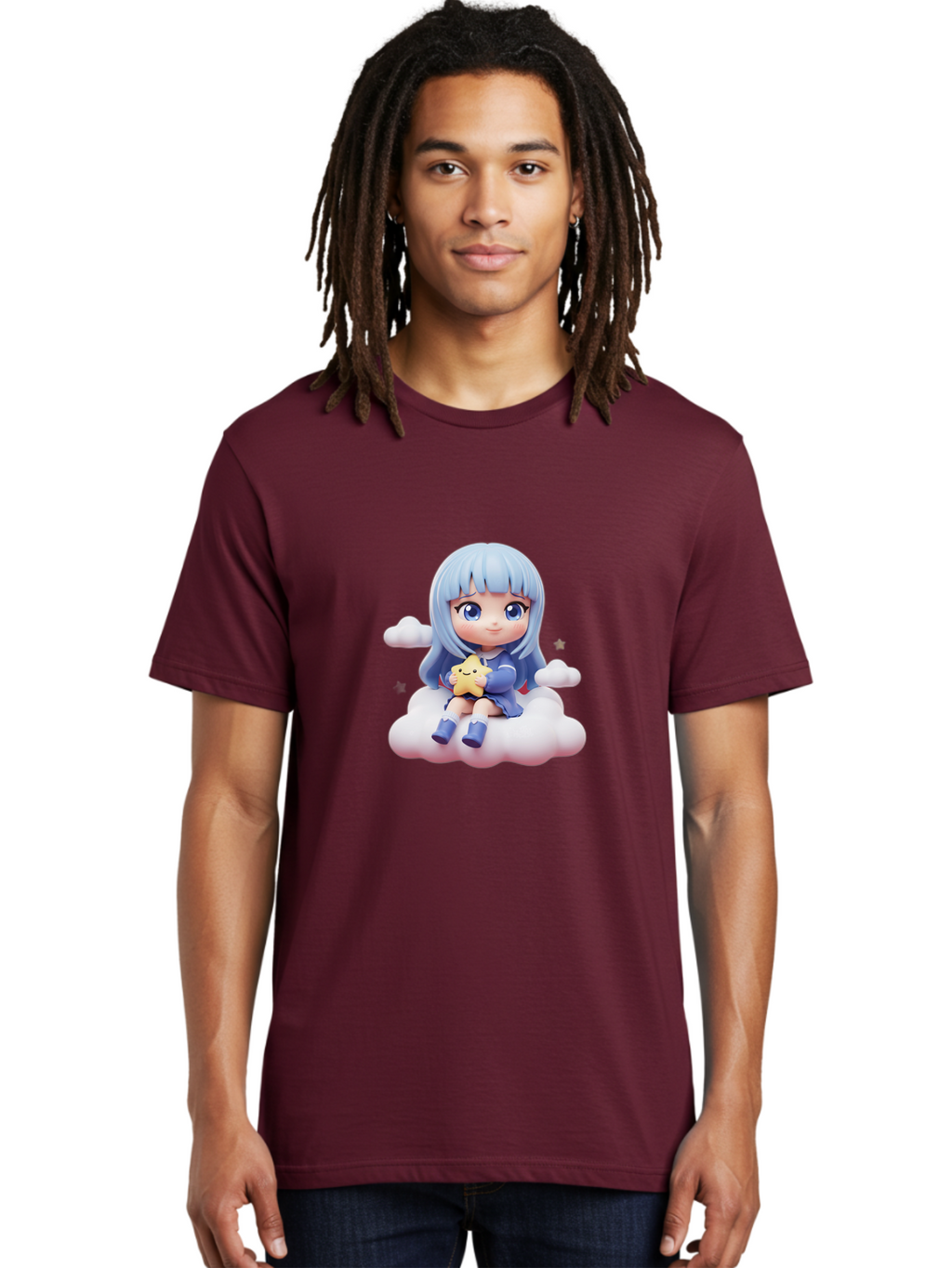 Chibi-Girl-On-Cloud Men'S Graphic Tee, 100% Cotton, Comfortable Casual Summer Wear, Machine Washable, Vintage Camera, Old Camera, Antique Camera, Black Camera, Classic Photography, Photography Equipment, Nostalgic Device, Film Camera, Bak240