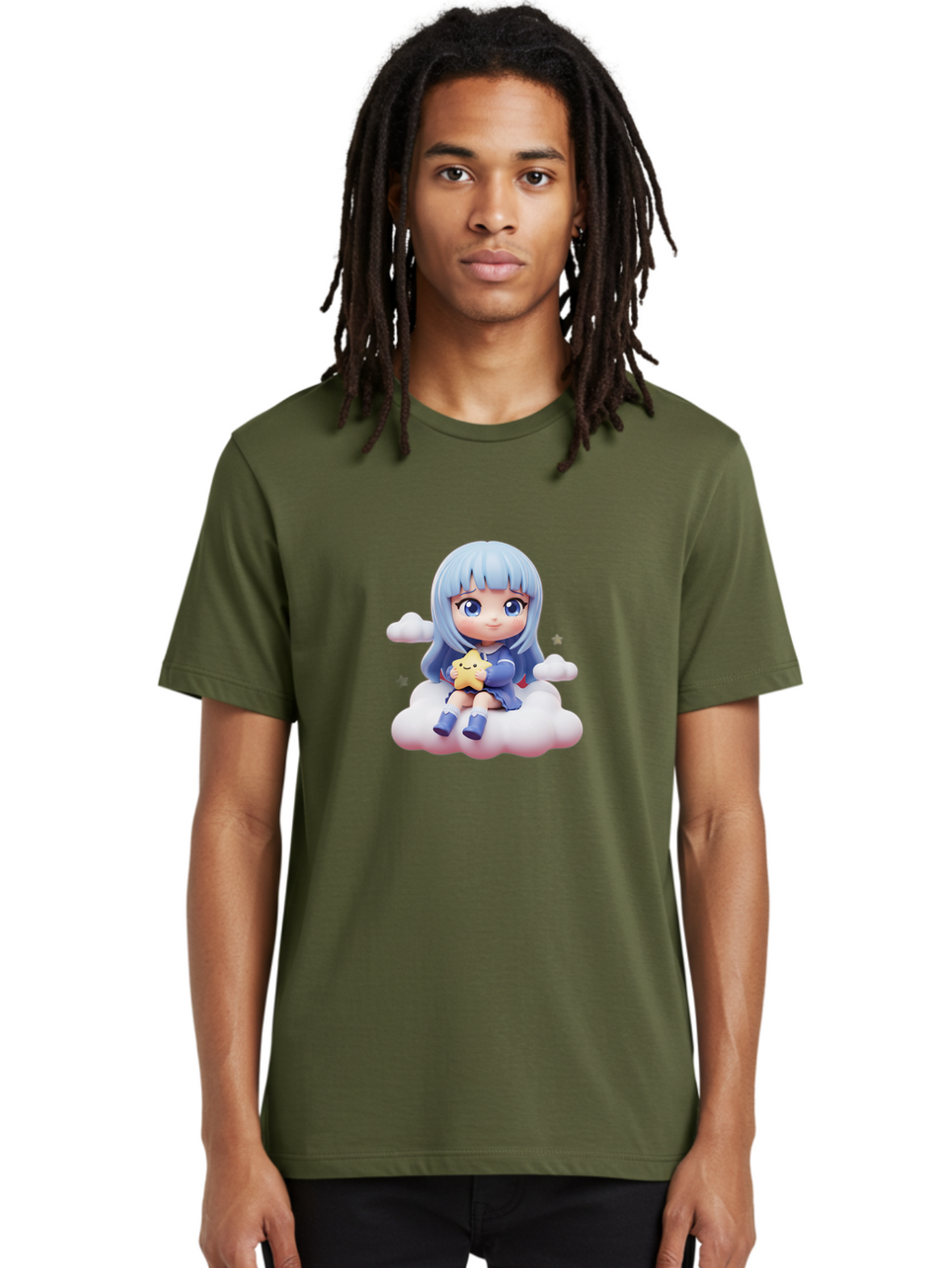 Chibi-Girl-On-Cloud Men'S Graphic Tee, 100% Cotton, Comfortable Casual Summer Wear, Machine Washable, Vintage Camera, Old Camera, Antique Camera, Black Camera, Classic Photography, Photography Equipment, Nostalgic Device, Film Camera, Bak240