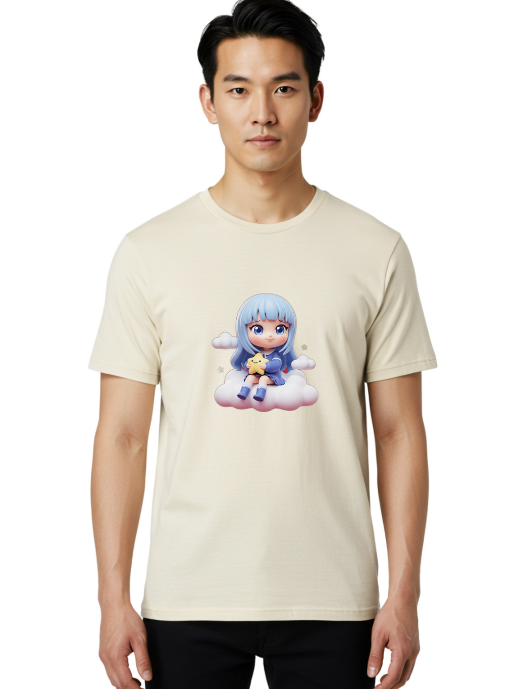 Chibi-Girl-On-Cloud Men'S Graphic Tee, 100% Cotton, Comfortable Casual Summer Wear, Machine Washable, Vintage Camera, Old Camera, Antique Camera, Black Camera, Classic Photography, Photography Equipment, Nostalgic Device, Film Camera, Bak240