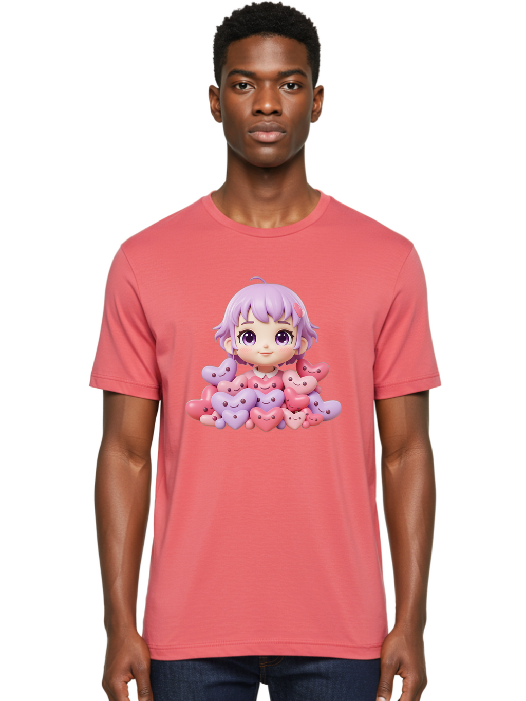 Chibi-Girl-With-Hearts Men'S Graphic Tee, 100% Cotton, Comfortable Casual Summer Wear, Machine Washable, Vintage Camera, Old Camera, Antique Camera, Black Camera, Classic Photography, Photography Equipment, Nostalgic Device, Film Camera, Bak241