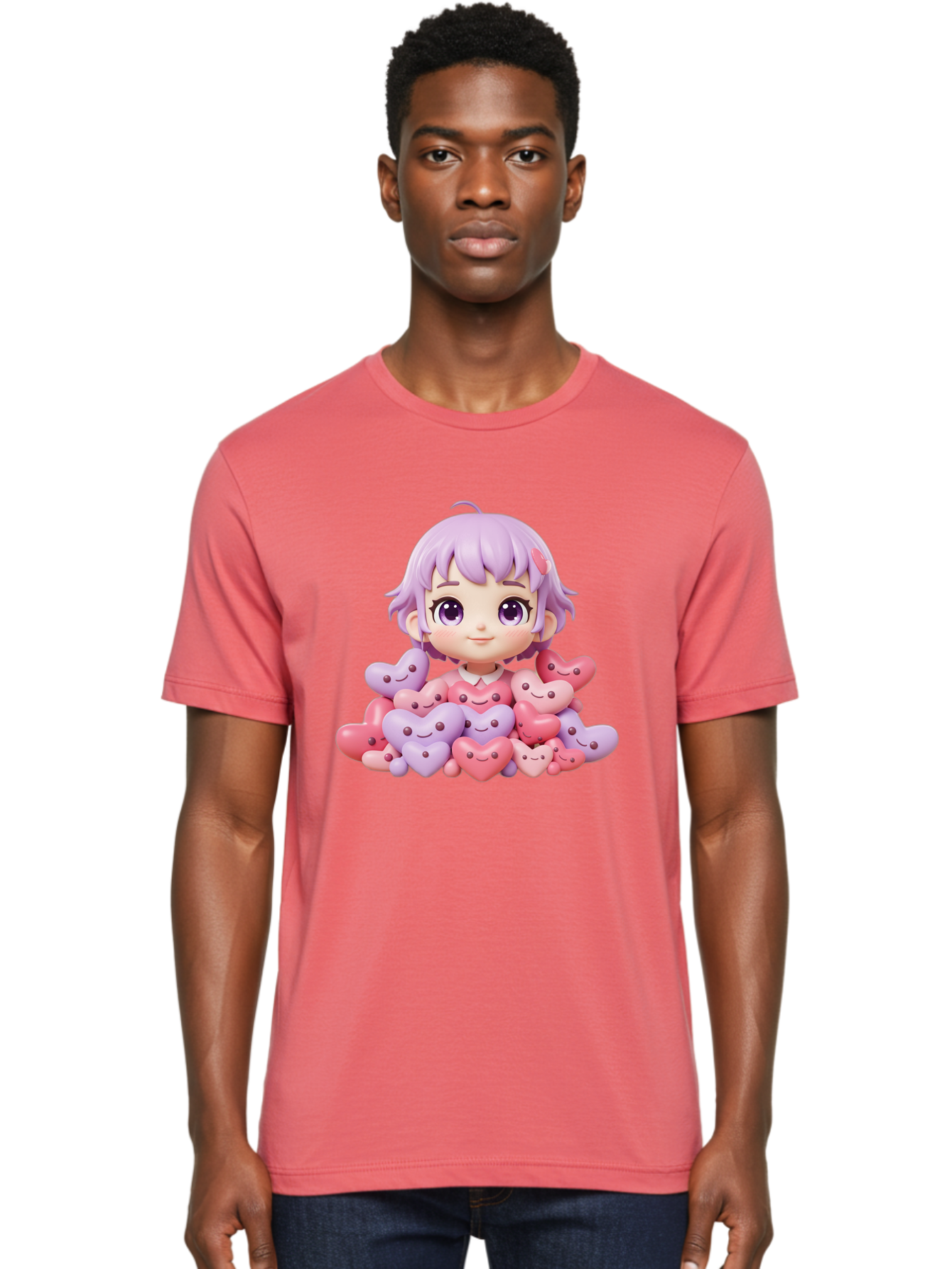 Chibi-Girl-With-Hearts Men'S Graphic Tee, 100% Cotton, Comfortable Casual Summer Wear, Machine Washable, Vintage Camera, Old Camera, Antique Camera, Black Camera, Classic Photography, Photography Equipment, Nostalgic Device, Film Camera, Bak241