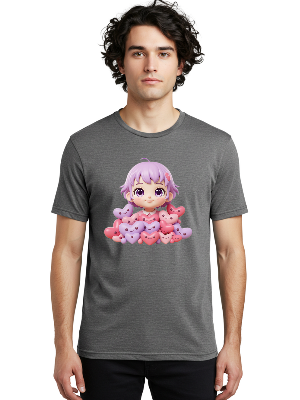 Chibi-Girl-With-Hearts Men'S Graphic Tee, 100% Cotton, Comfortable Casual Summer Wear, Machine Washable, Vintage Camera, Old Camera, Antique Camera, Black Camera, Classic Photography, Photography Equipment, Nostalgic Device, Film Camera, Bak241