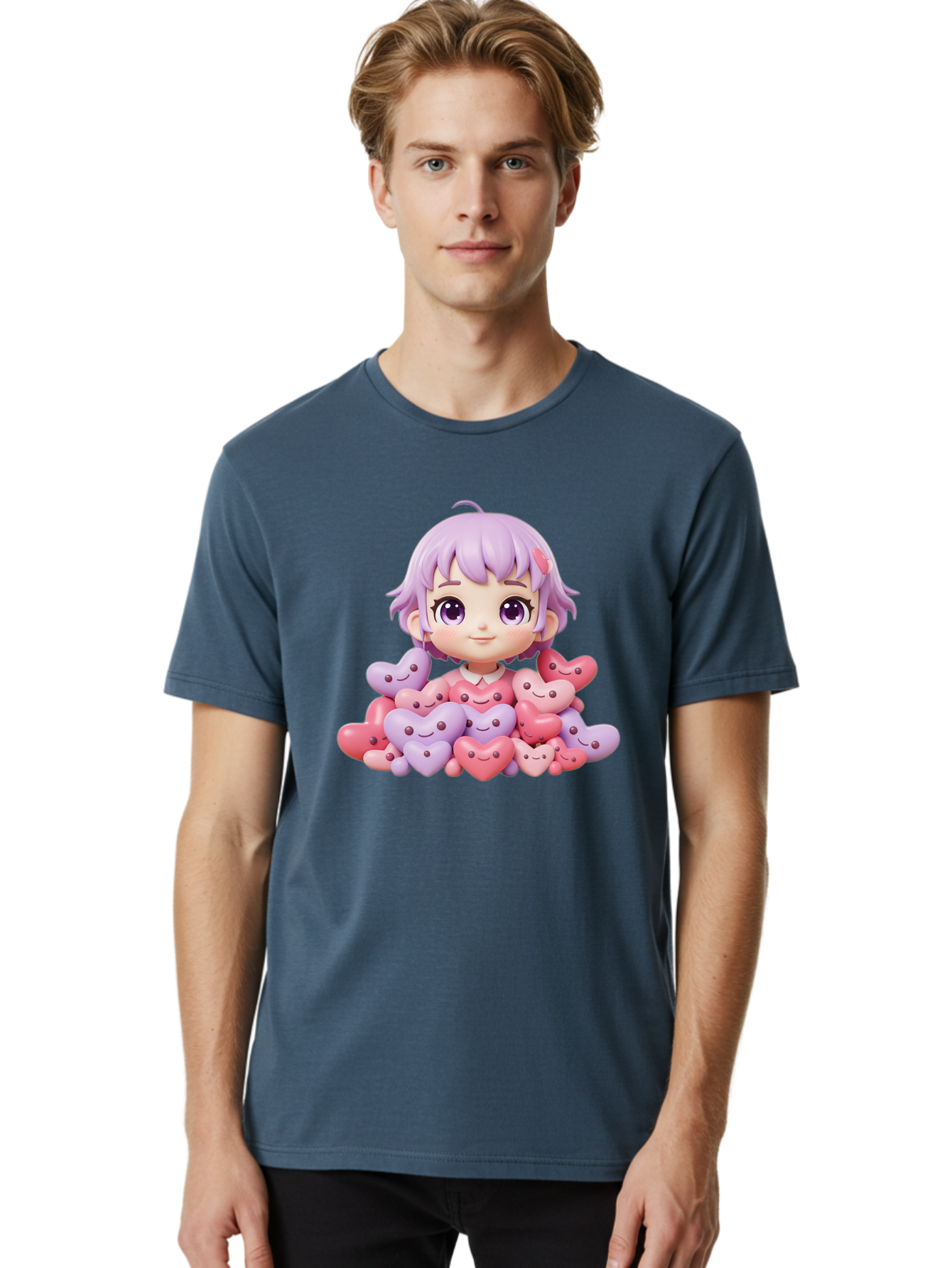Chibi-Girl-With-Hearts Men'S Graphic Tee, 100% Cotton, Comfortable Casual Summer Wear, Machine Washable, Vintage Camera, Old Camera, Antique Camera, Black Camera, Classic Photography, Photography Equipment, Nostalgic Device, Film Camera, Bak241