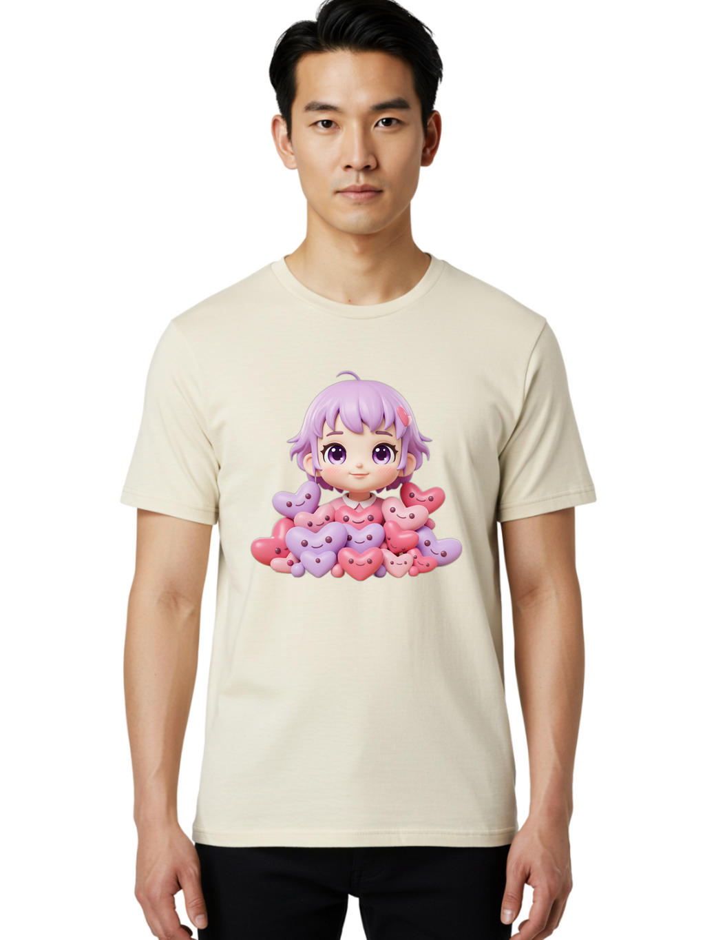 Chibi-Girl-With-Hearts Men'S Graphic Tee, 100% Cotton, Comfortable Casual Summer Wear, Machine Washable, Vintage Camera, Old Camera, Antique Camera, Black Camera, Classic Photography, Photography Equipment, Nostalgic Device, Film Camera, Bak241
