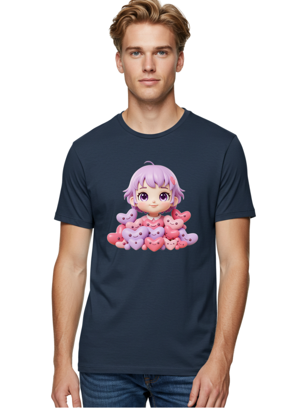 Chibi-Girl-With-Hearts Men'S Graphic Tee, 100% Cotton, Comfortable Casual Summer Wear, Machine Washable, Vintage Camera, Old Camera, Antique Camera, Black Camera, Classic Photography, Photography Equipment, Nostalgic Device, Film Camera, Bak241