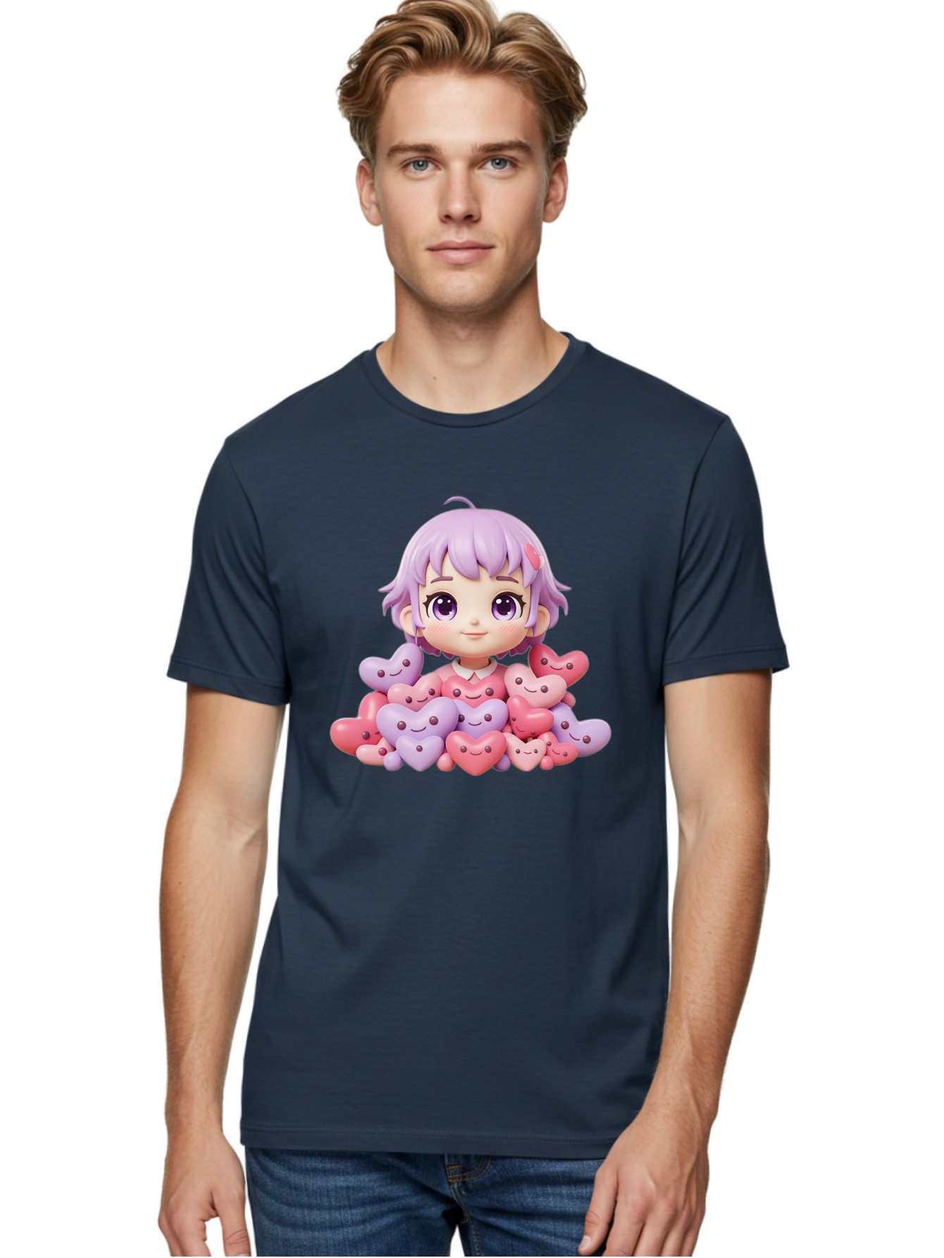 Chibi-Girl-With-Hearts Men'S Graphic Tee, 100% Cotton, Comfortable Casual Summer Wear, Machine Washable, Vintage Camera, Old Camera, Antique Camera, Black Camera, Classic Photography, Photography Equipment, Nostalgic Device, Film Camera, Bak241