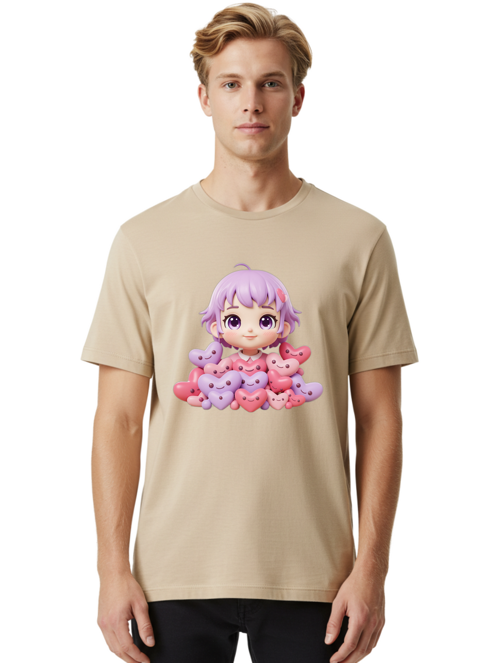 Chibi-Girl-With-Hearts Men'S Graphic Tee, 100% Cotton, Comfortable Casual Summer Wear, Machine Washable, Vintage Camera, Old Camera, Antique Camera, Black Camera, Classic Photography, Photography Equipment, Nostalgic Device, Film Camera, Bak241