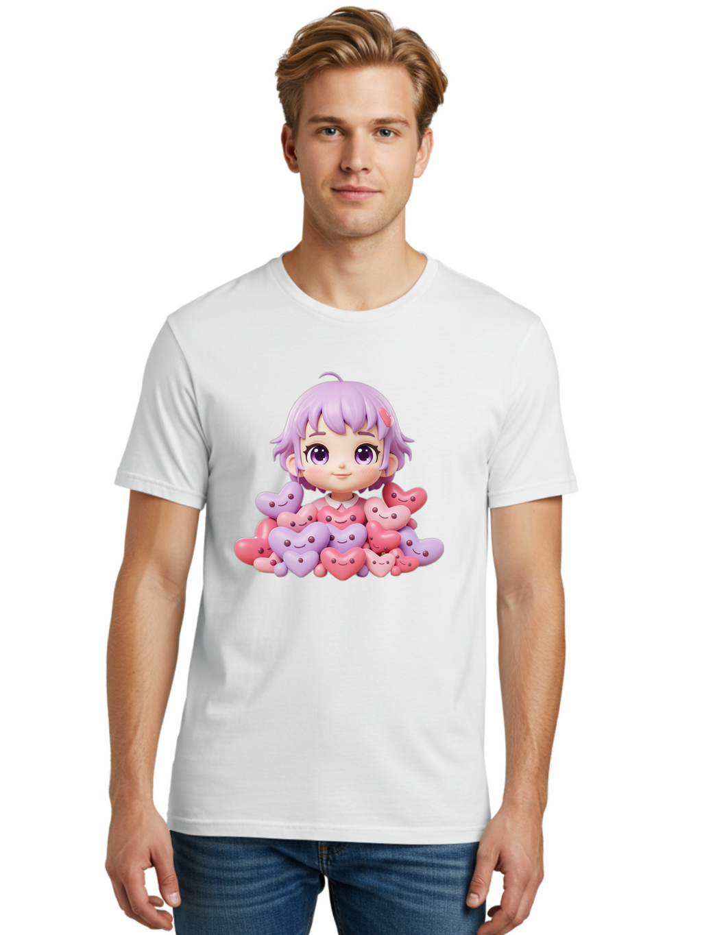Chibi-Girl-With-Hearts Men'S Graphic Tee, 100% Cotton, Comfortable Casual Summer Wear, Machine Washable, Vintage Camera, Old Camera, Antique Camera, Black Camera, Classic Photography, Photography Equipment, Nostalgic Device, Film Camera, Bak241
