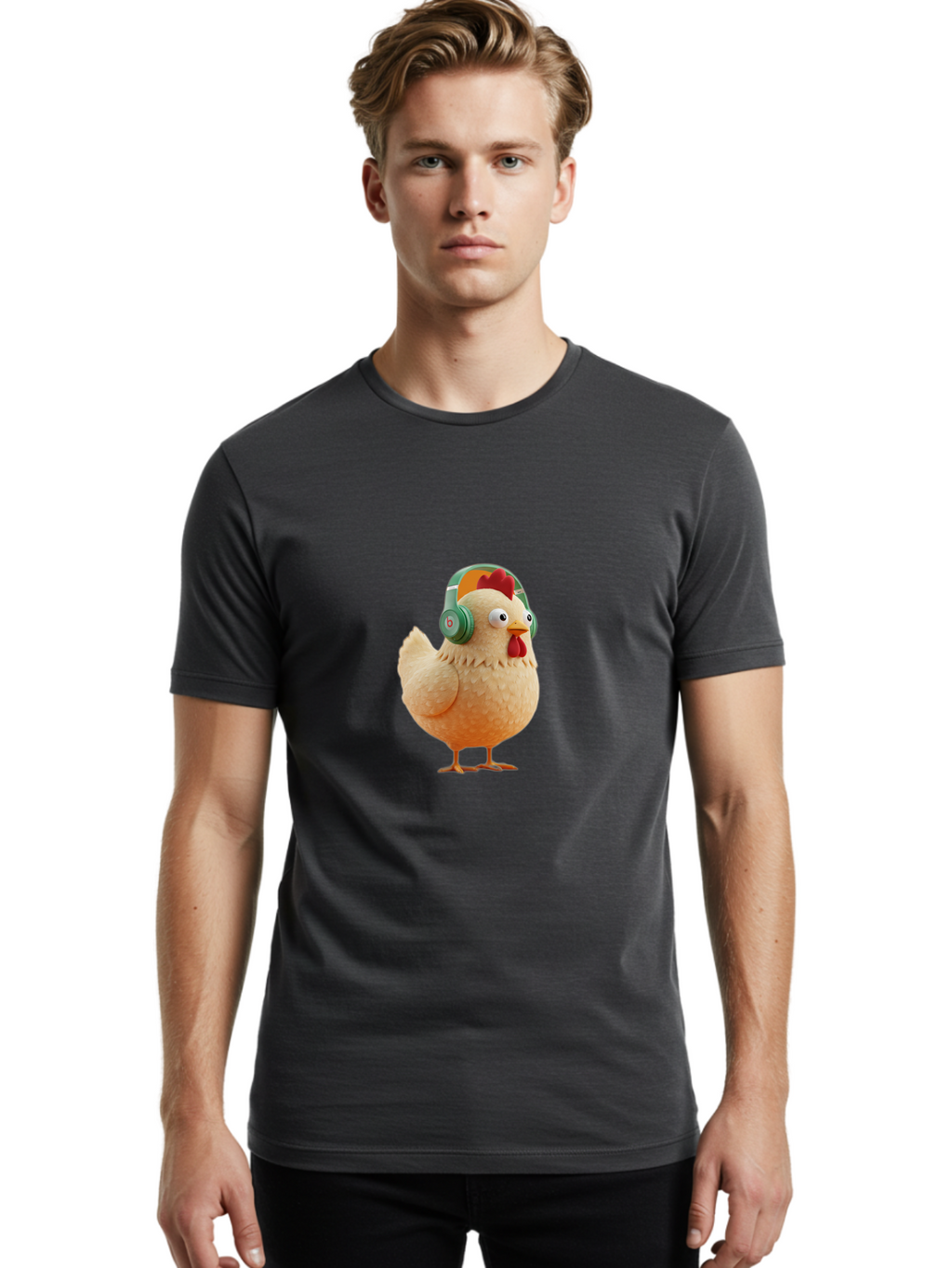 Chicken-Headphones Men'S Graphic Tee, 100% Cotton, Comfortable Casual Summer Wear, Machine Washable, Vintage Camera, Old Camera, Antique Camera, Black Camera, Classic Photography, Photography Equipment, Nostalgic Device, Film Camera, Bak242