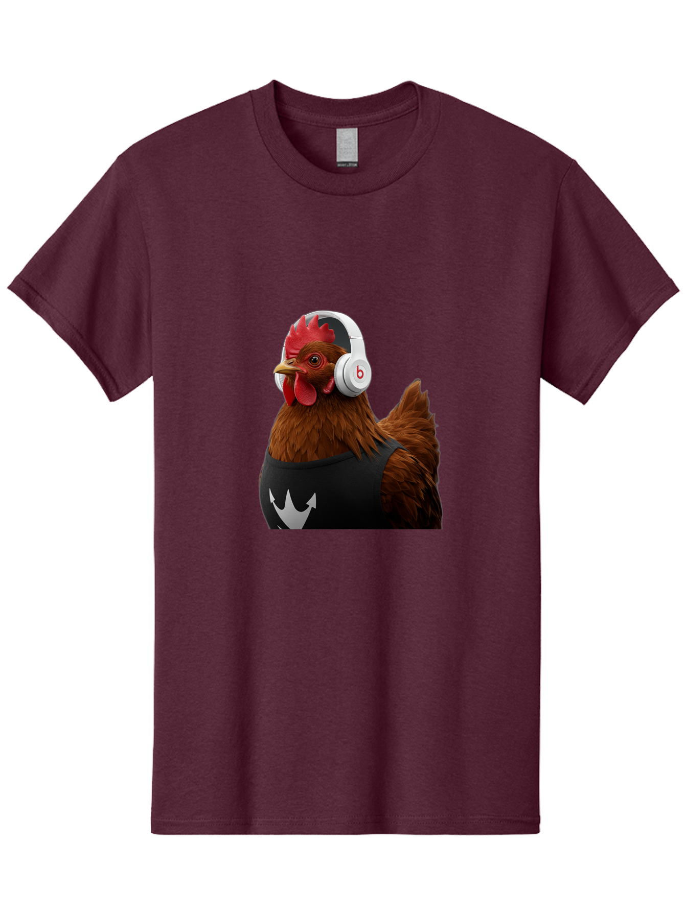 Chicken-With-Beats-Headphones Men'S Graphic Tee, 100% Cotton, Comfortable Casual Summer Wear, Machine Washable, Vintage Camera, Old Camera, Antique Camera, Black Camera, Classic Photography, Photography Equipment, Nostalgic Device, Bak243