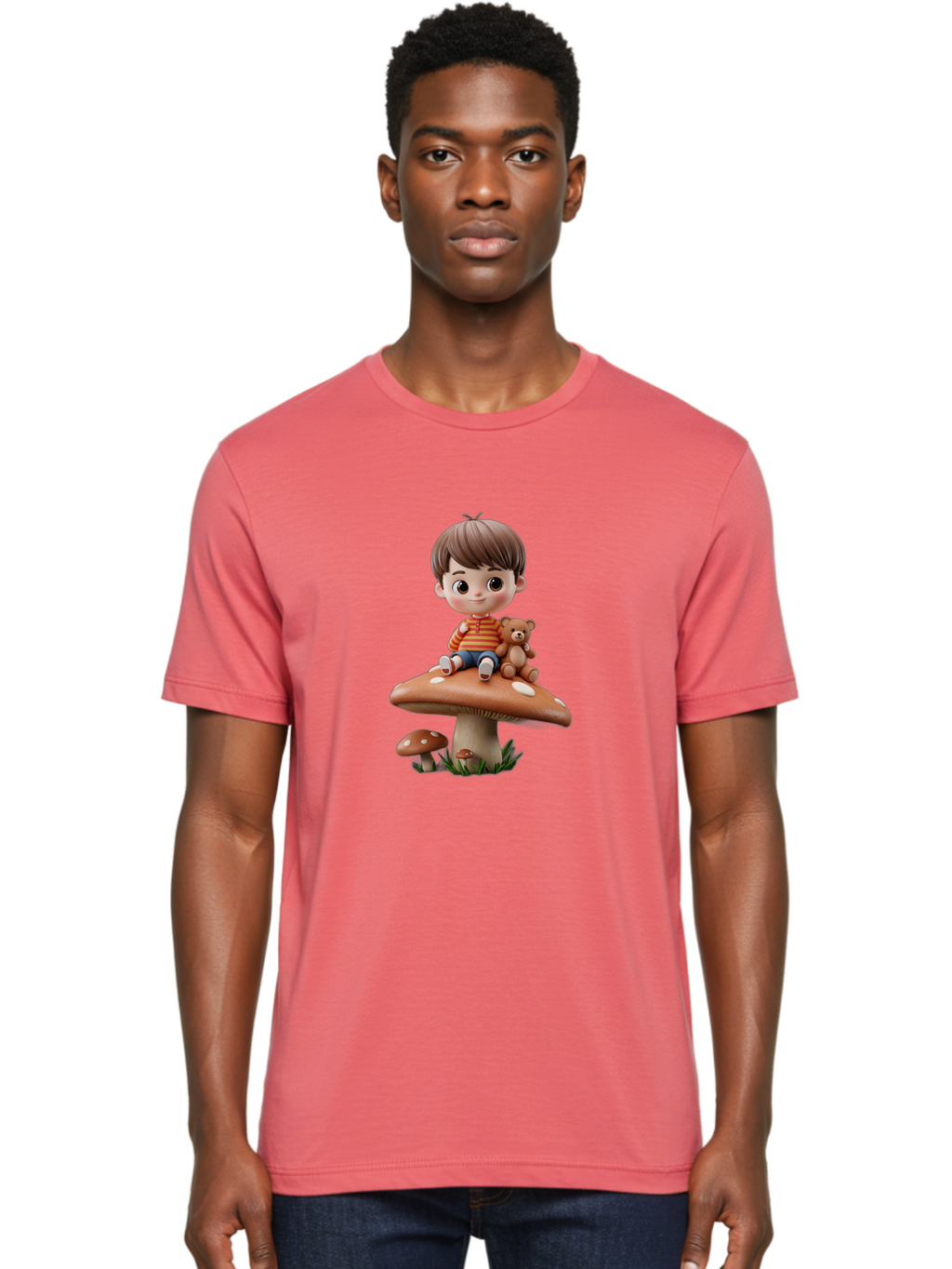 Child-Sitting-On-Mushroom Men'S Graphic Tee, 100% Cotton, Comfortable Casual Summer Wear, Machine Washable, Vintage Camera, Old Camera, Antique Camera, Black Camera, Classic Photography, Photography Equipment, Nostalgic Device, Film Camera, Bak245