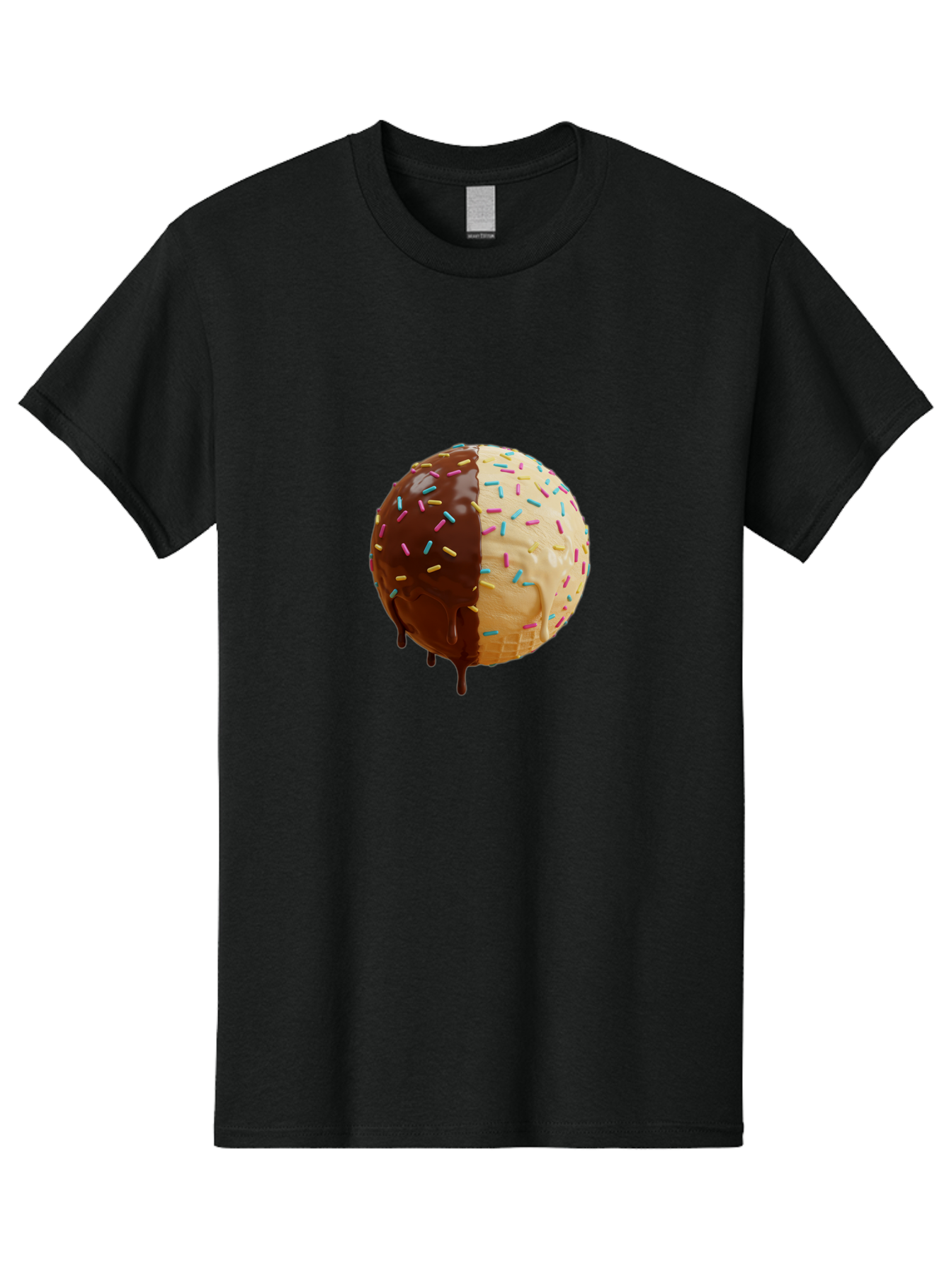 Chocolate-And-Vanilla-Ice-Cream Men'S Graphic Tee, 100% Cotton, Comfortable Casual Summer Wear, Machine Washable, Vintage Camera, Old Camera, Antique Camera, Black Camera, Classic Photography, Photography Equipment, Nostalgic Device, Bak246