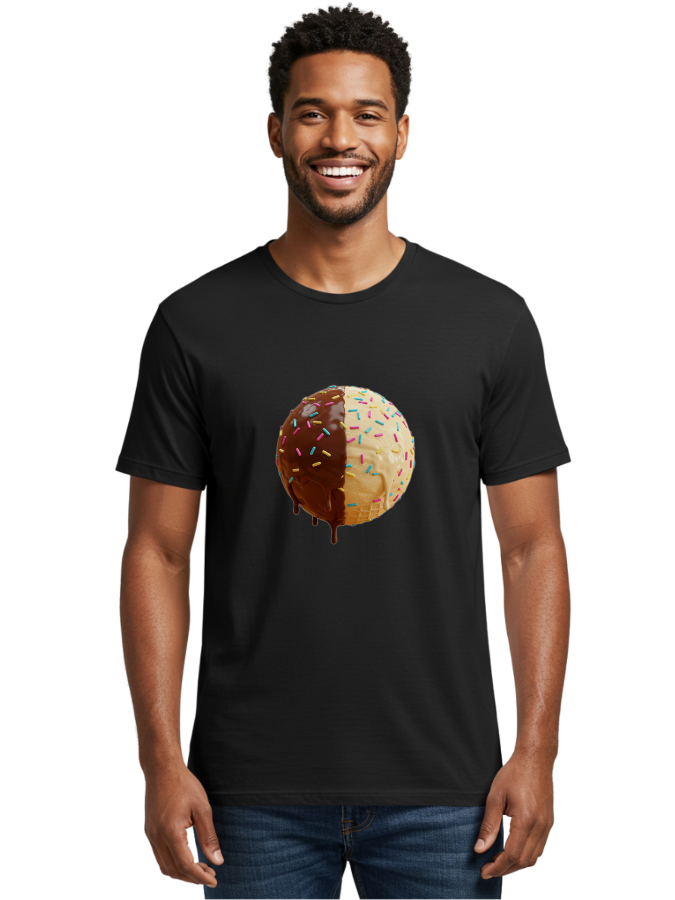 Chocolate-And-Vanilla-Ice-Cream Men'S Graphic Tee, 100% Cotton, Comfortable Casual Summer Wear, Machine Washable, Vintage Camera, Old Camera, Antique Camera, Black Camera, Classic Photography, Photography Equipment, Nostalgic Device, Bak246