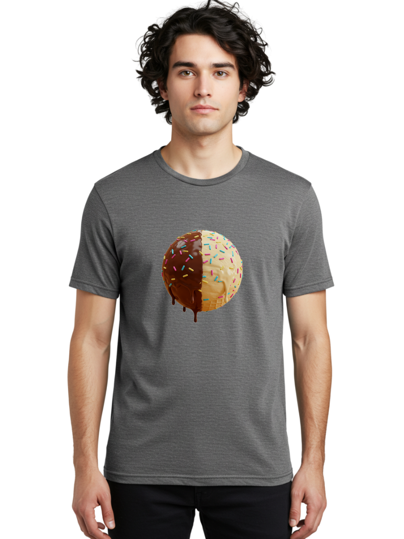 Chocolate-And-Vanilla-Ice-Cream Men'S Graphic Tee, 100% Cotton, Comfortable Casual Summer Wear, Machine Washable, Vintage Camera, Old Camera, Antique Camera, Black Camera, Classic Photography, Photography Equipment, Nostalgic Device, Bak246