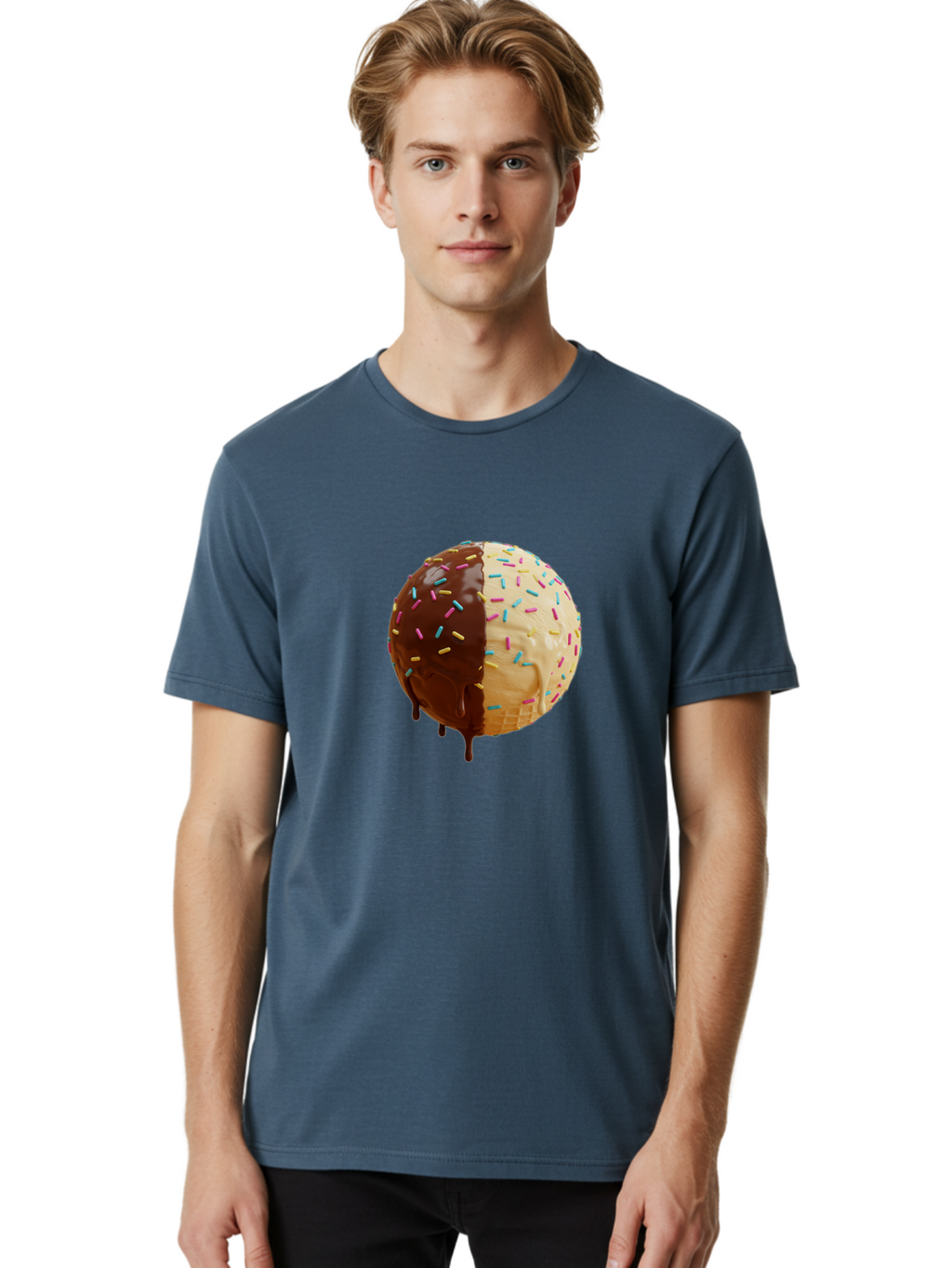 Chocolate-And-Vanilla-Ice-Cream Men'S Graphic Tee, 100% Cotton, Comfortable Casual Summer Wear, Machine Washable, Vintage Camera, Old Camera, Antique Camera, Black Camera, Classic Photography, Photography Equipment, Nostalgic Device, Bak246