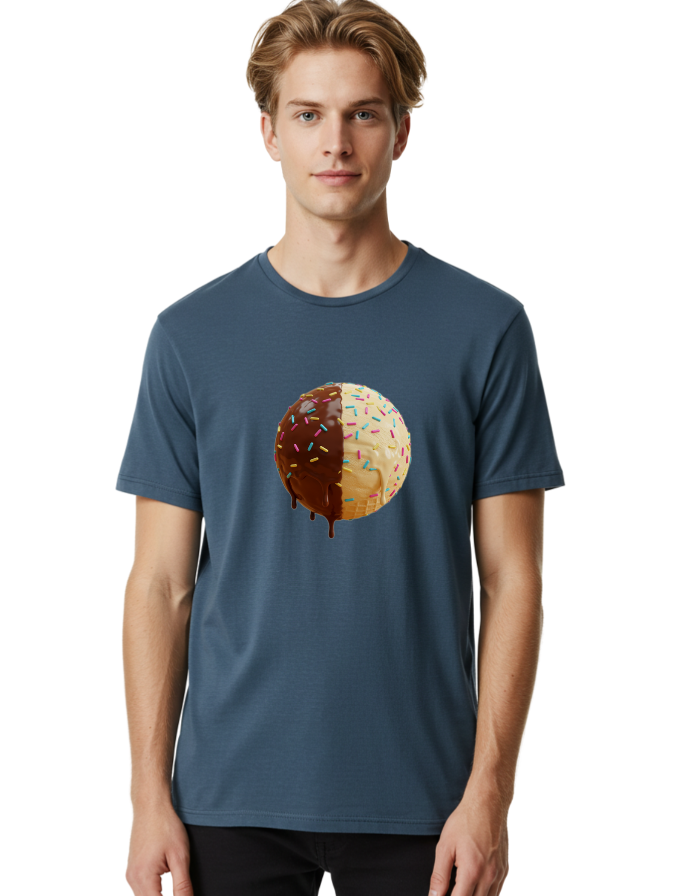 Chocolate-And-Vanilla-Ice-Cream Men'S Graphic Tee, 100% Cotton, Comfortable Casual Summer Wear, Machine Washable, Vintage Camera, Old Camera, Antique Camera, Black Camera, Classic Photography, Photography Equipment, Nostalgic Device, Bak246