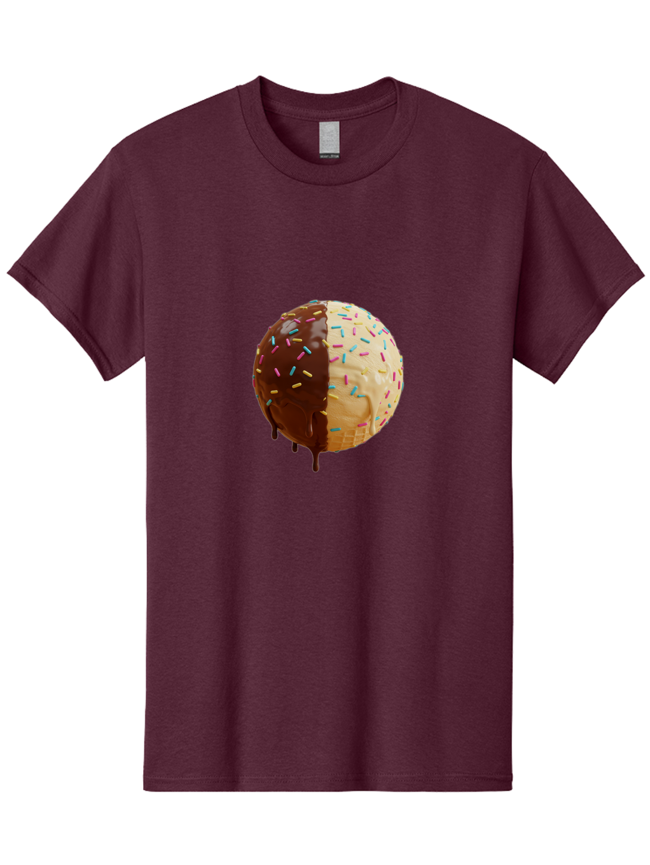 Chocolate-And-Vanilla-Ice-Cream Men'S Graphic Tee, 100% Cotton, Comfortable Casual Summer Wear, Machine Washable, Vintage Camera, Old Camera, Antique Camera, Black Camera, Classic Photography, Photography Equipment, Nostalgic Device, Bak246