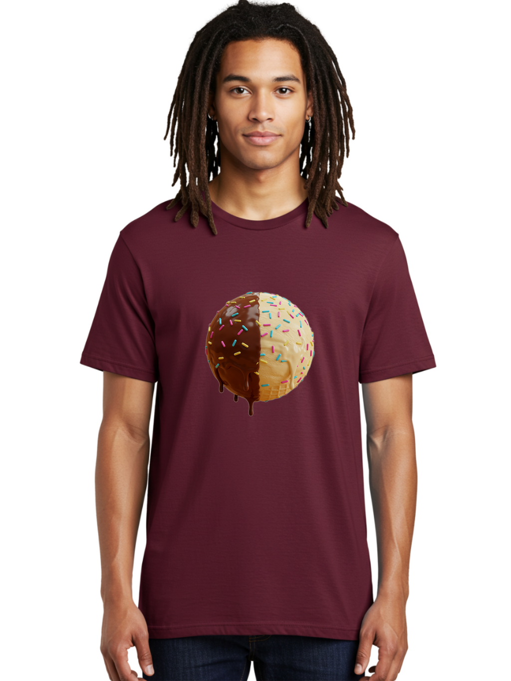 Chocolate-And-Vanilla-Ice-Cream Men'S Graphic Tee, 100% Cotton, Comfortable Casual Summer Wear, Machine Washable, Vintage Camera, Old Camera, Antique Camera, Black Camera, Classic Photography, Photography Equipment, Nostalgic Device, Bak246