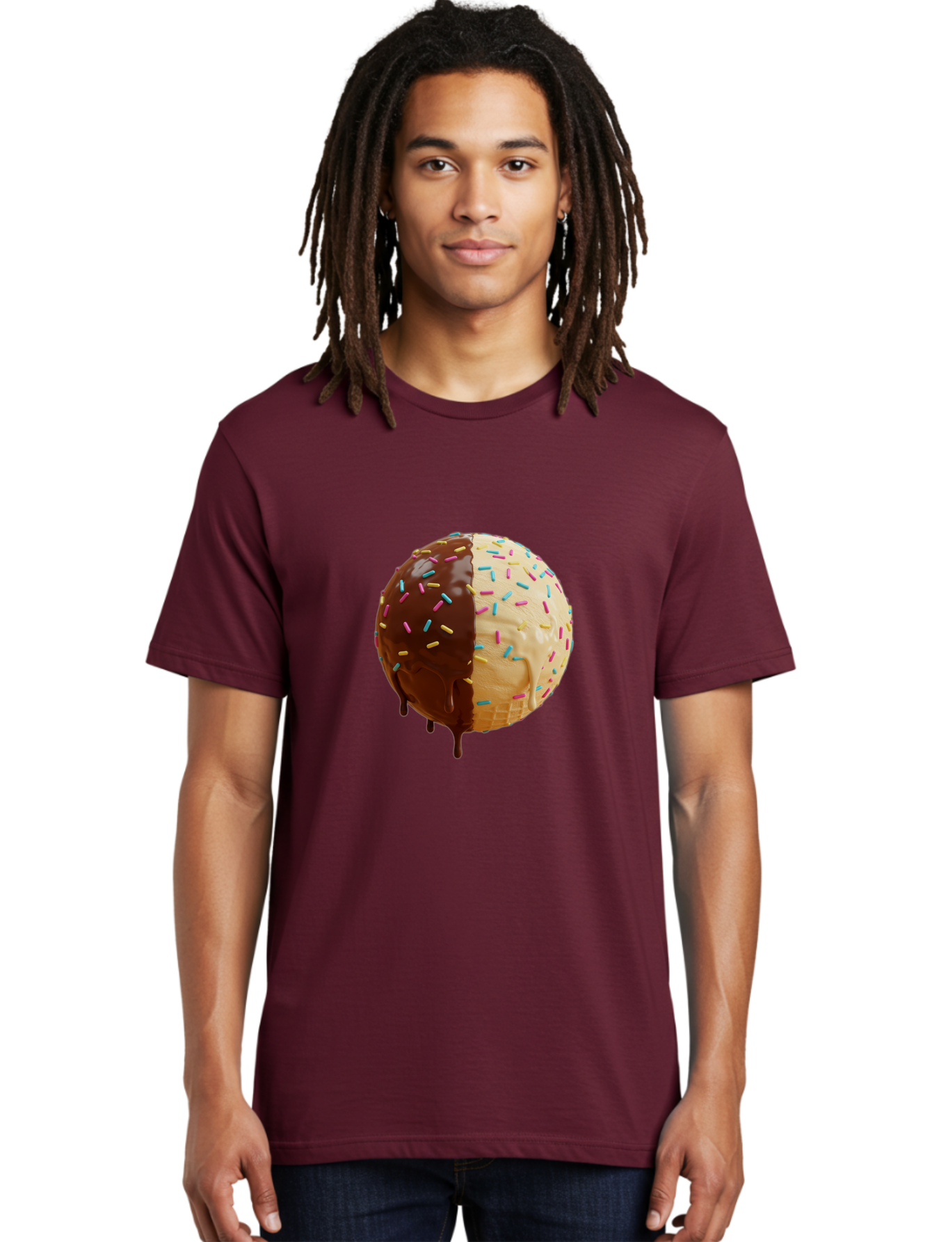 Chocolate-And-Vanilla-Ice-Cream Men'S Graphic Tee, 100% Cotton, Comfortable Casual Summer Wear, Machine Washable, Vintage Camera, Old Camera, Antique Camera, Black Camera, Classic Photography, Photography Equipment, Nostalgic Device, Bak246