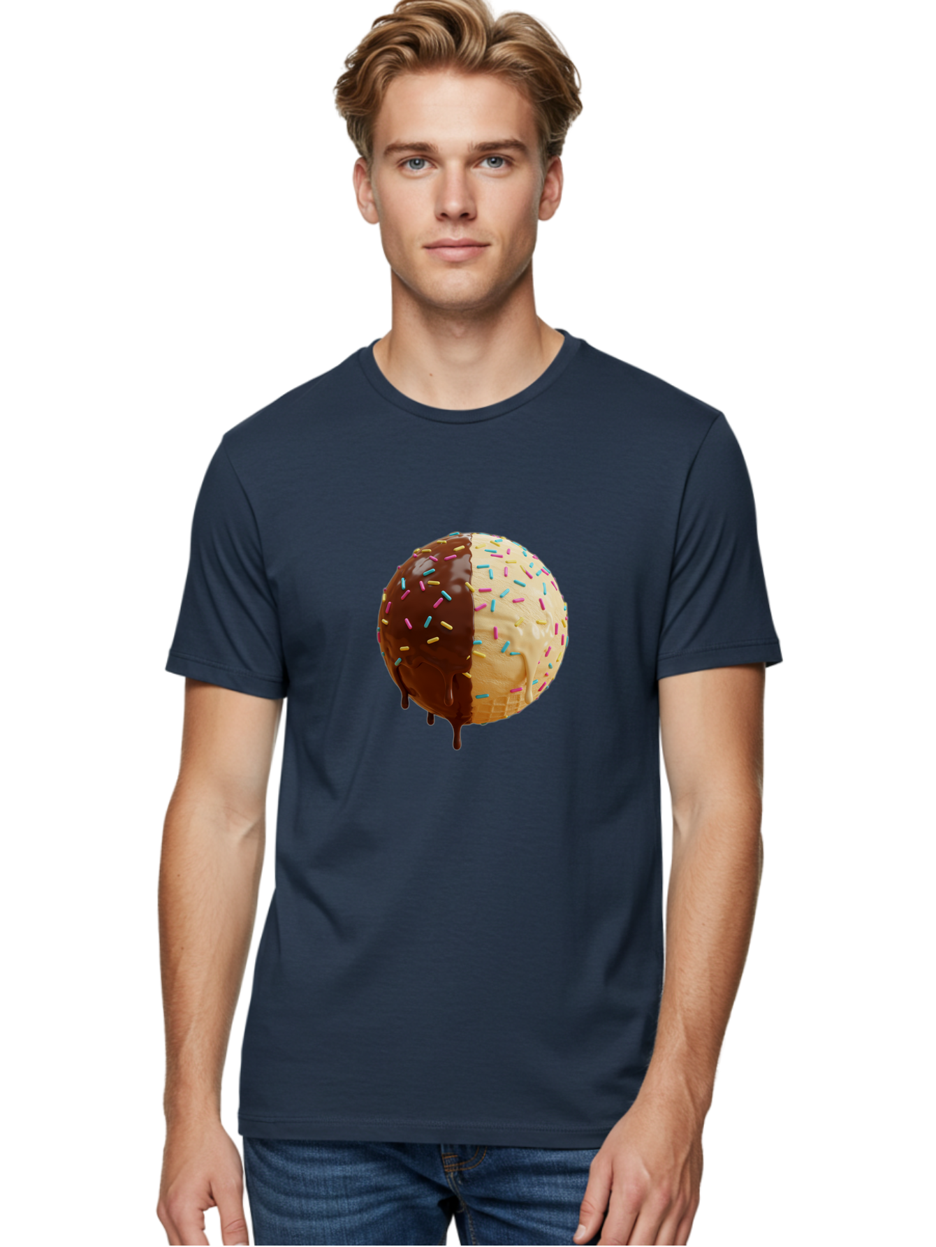 Chocolate-And-Vanilla-Ice-Cream Men'S Graphic Tee, 100% Cotton, Comfortable Casual Summer Wear, Machine Washable, Vintage Camera, Old Camera, Antique Camera, Black Camera, Classic Photography, Photography Equipment, Nostalgic Device, Bak246