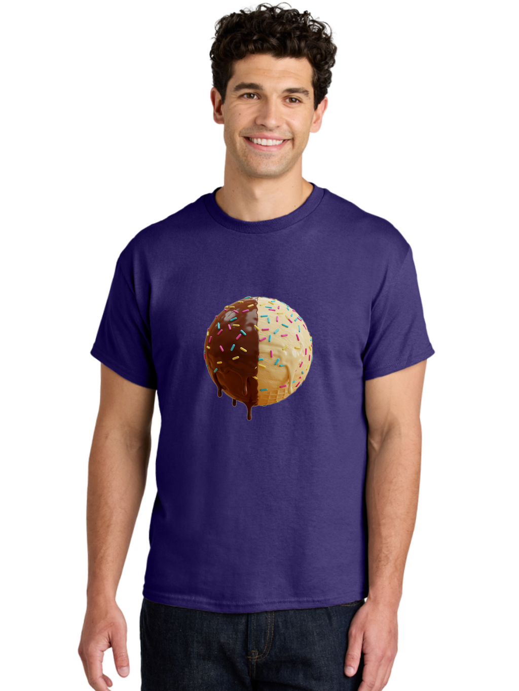 Chocolate-And-Vanilla-Ice-Cream Men'S Graphic Tee, 100% Cotton, Comfortable Casual Summer Wear, Machine Washable, Vintage Camera, Old Camera, Antique Camera, Black Camera, Classic Photography, Photography Equipment, Nostalgic Device, Bak246