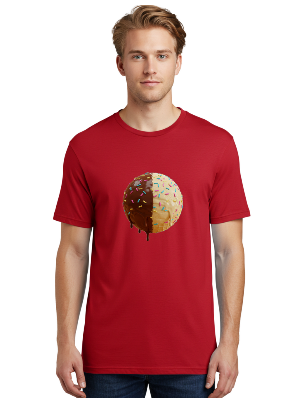Chocolate-And-Vanilla-Ice-Cream Men'S Graphic Tee, 100% Cotton, Comfortable Casual Summer Wear, Machine Washable, Vintage Camera, Old Camera, Antique Camera, Black Camera, Classic Photography, Photography Equipment, Nostalgic Device, Bak246