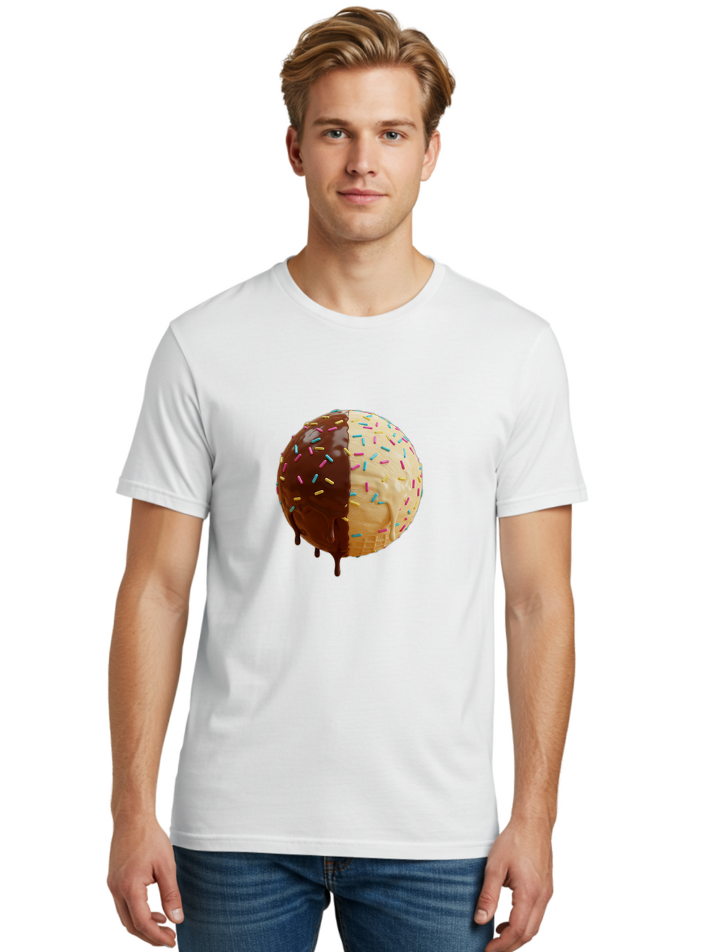 Chocolate-And-Vanilla-Ice-Cream Men'S Graphic Tee, 100% Cotton, Comfortable Casual Summer Wear, Machine Washable, Vintage Camera, Old Camera, Antique Camera, Black Camera, Classic Photography, Photography Equipment, Nostalgic Device, Bak246