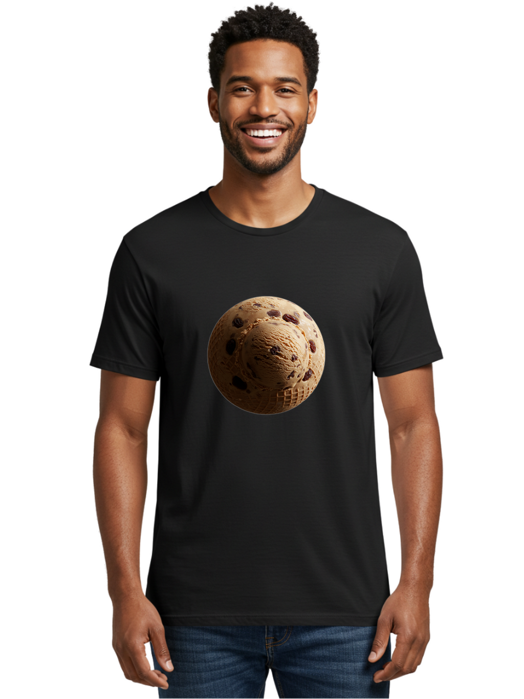 Chocolate-Chip-Ice-Cream-Scoop Men'S Graphic Tee, 100% Cotton, Comfortable Casual Summer Wear, Machine Washable, Vintage Camera, Old Camera, Antique Camera, Black Camera, Classic Photography, Photography Equipment, Nostalgic Device, Bak254