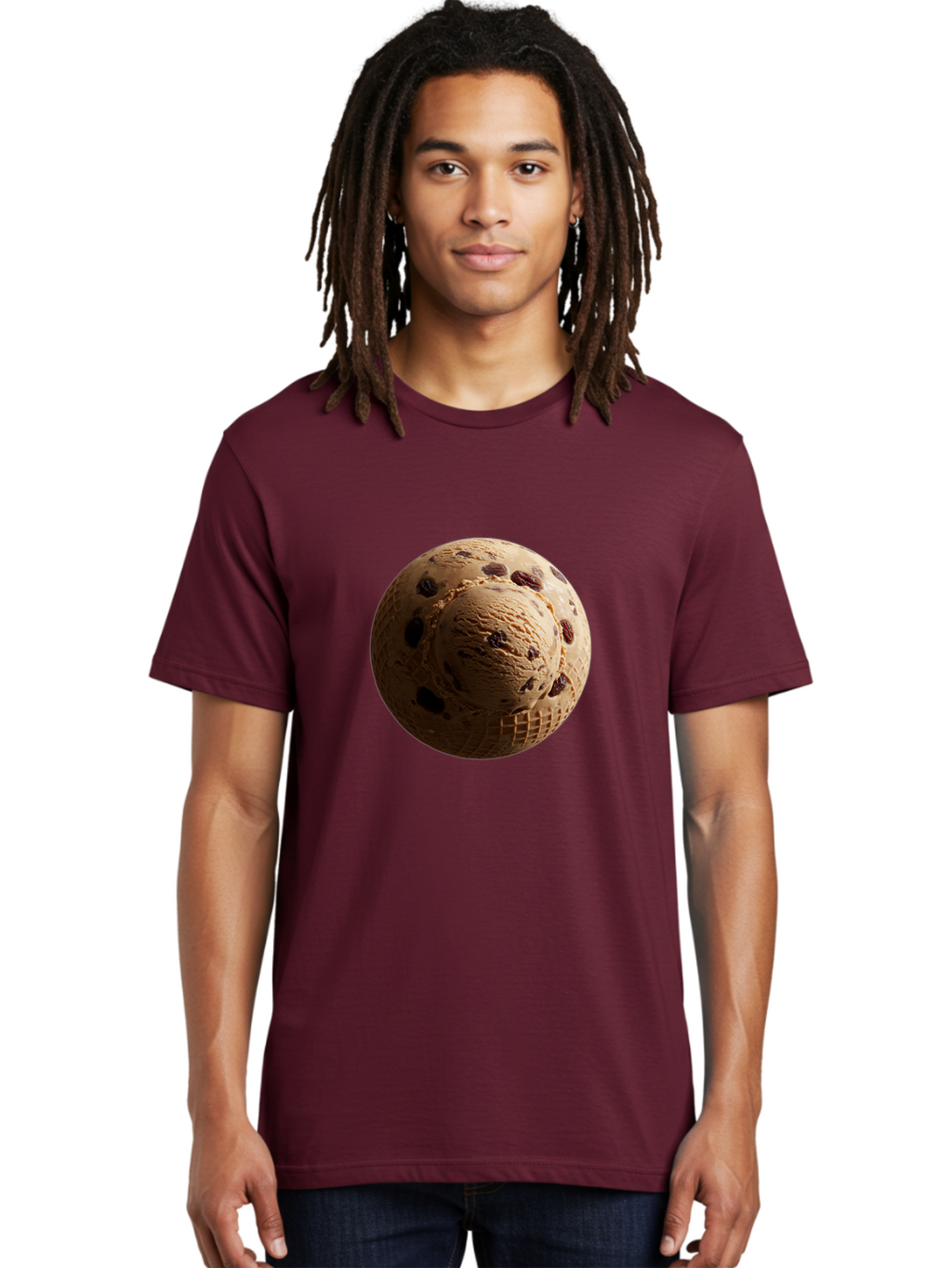 Chocolate-Chip-Ice-Cream-Scoop Men'S Graphic Tee, 100% Cotton, Comfortable Casual Summer Wear, Machine Washable, Vintage Camera, Old Camera, Antique Camera, Black Camera, Classic Photography, Photography Equipment, Nostalgic Device, Bak254