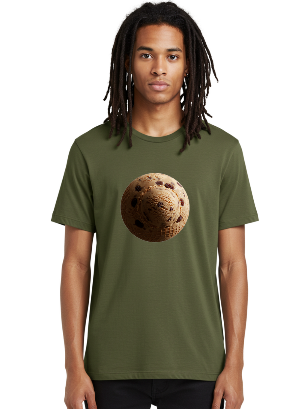 Chocolate-Chip-Ice-Cream-Scoop Men'S Graphic Tee, 100% Cotton, Comfortable Casual Summer Wear, Machine Washable, Vintage Camera, Old Camera, Antique Camera, Black Camera, Classic Photography, Photography Equipment, Nostalgic Device, Bak254