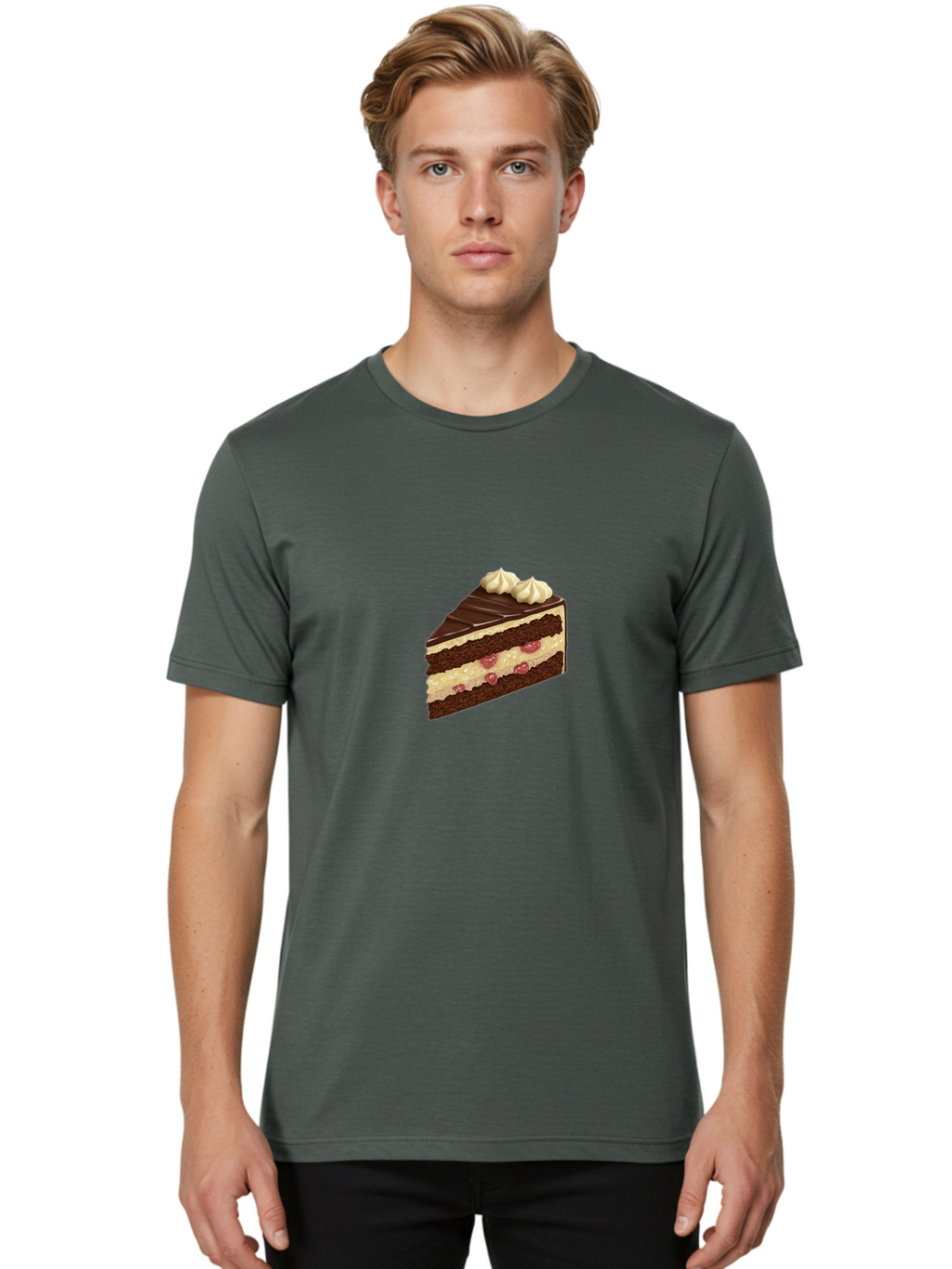 Chocolate-Layer-Cake-2 Men'S Graphic Tee, 100% Cotton, Comfortable Casual Summer Wear, Machine Washable, Vintage Camera, Old Camera, Antique Camera, Black Camera, Classic Photography, Photography Equipment, Nostalgic Device, Film Camera, Bak257