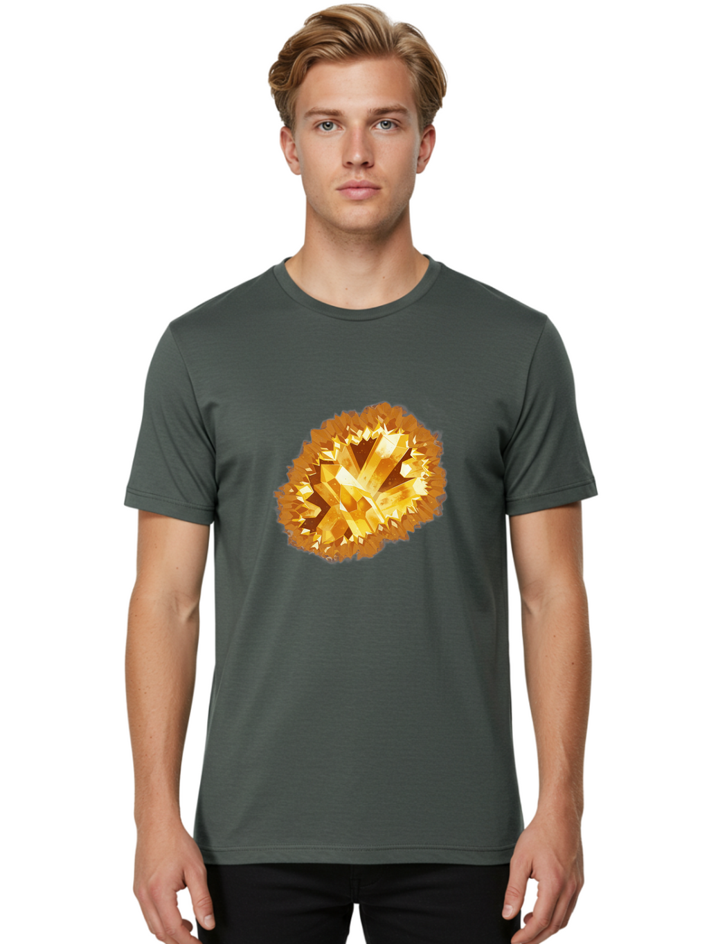 Citrine-Cluster Men'S Graphic Tee, 100% Cotton, Comfortable Casual Summer Wear, Machine Washable, Vintage Camera, Old Camera, Antique Camera, Black Camera, Classic Photography, Photography Equipment, Nostalgic Device, Film Camera, Camera Art Bak260