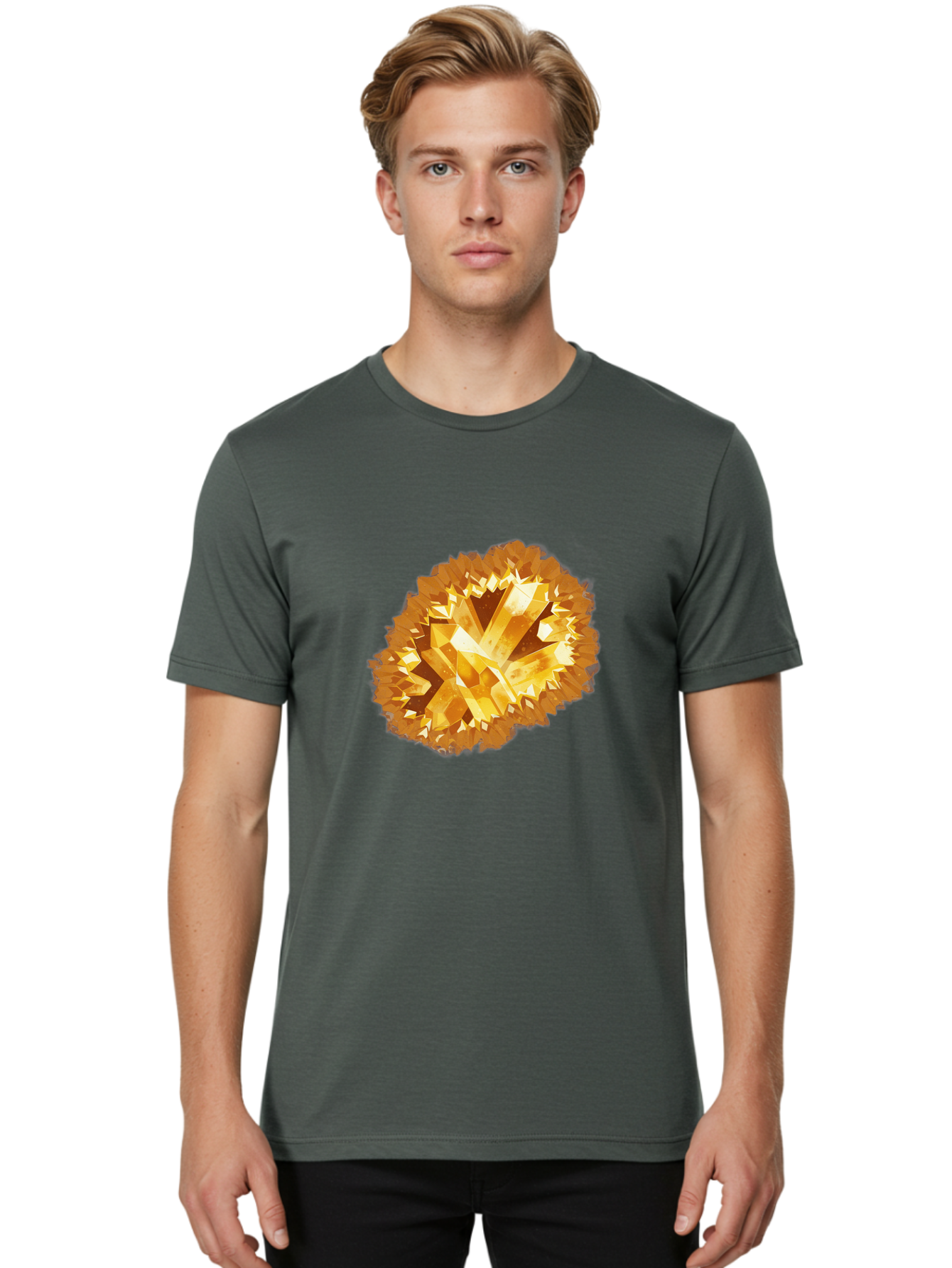 Citrine-Cluster Men'S Graphic Tee, 100% Cotton, Comfortable Casual Summer Wear, Machine Washable, Vintage Camera, Old Camera, Antique Camera, Black Camera, Classic Photography, Photography Equipment, Nostalgic Device, Film Camera, Camera Art Bak260