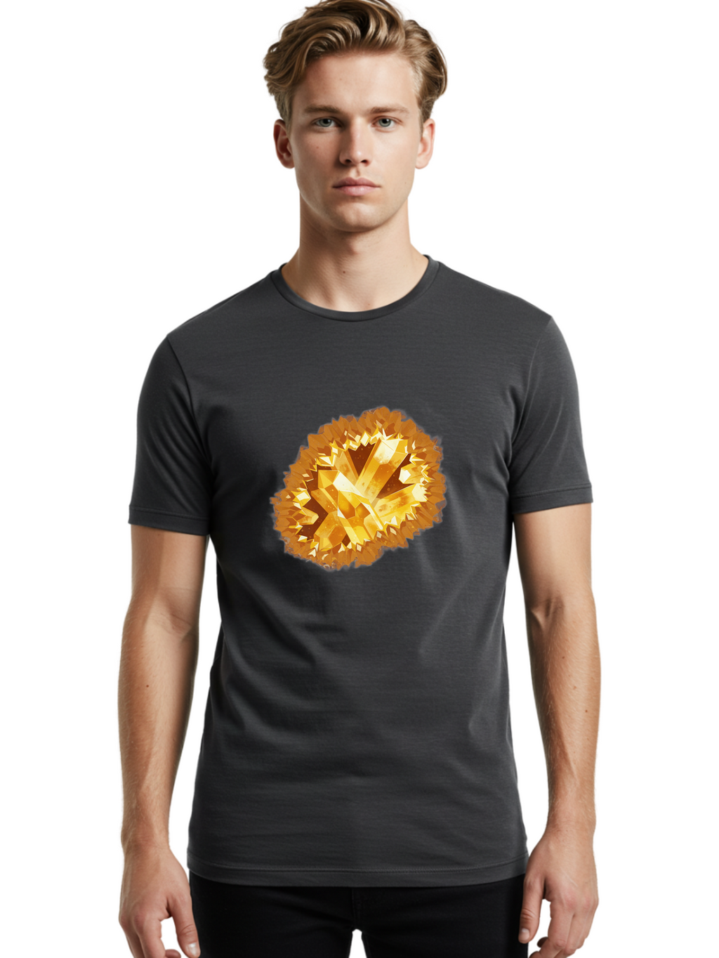 Citrine-Cluster Men'S Graphic Tee, 100% Cotton, Comfortable Casual Summer Wear, Machine Washable, Vintage Camera, Old Camera, Antique Camera, Black Camera, Classic Photography, Photography Equipment, Nostalgic Device, Film Camera, Camera Art Bak260
