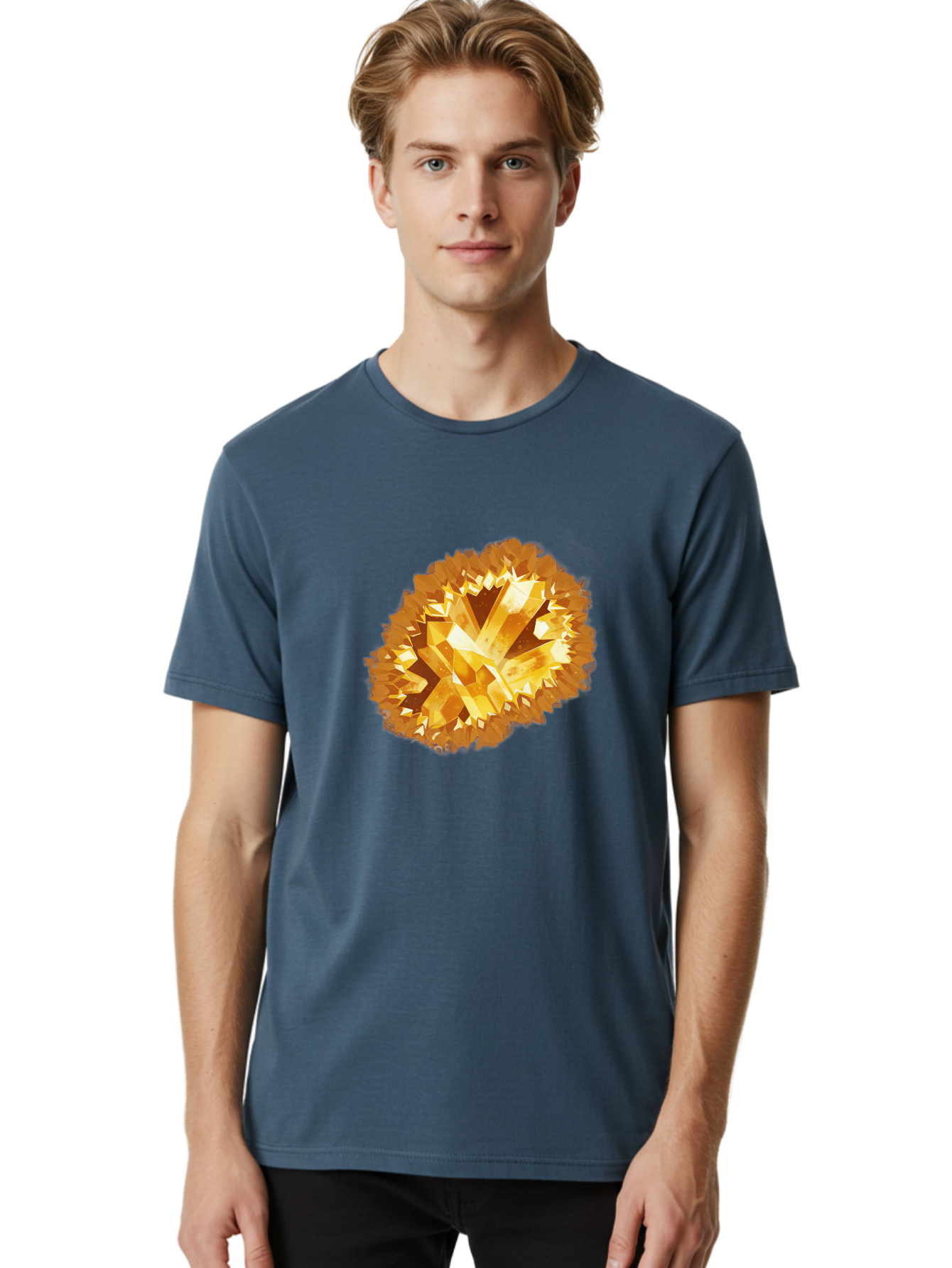 Citrine-Cluster Men'S Graphic Tee, 100% Cotton, Comfortable Casual Summer Wear, Machine Washable, Vintage Camera, Old Camera, Antique Camera, Black Camera, Classic Photography, Photography Equipment, Nostalgic Device, Film Camera, Camera Art Bak260