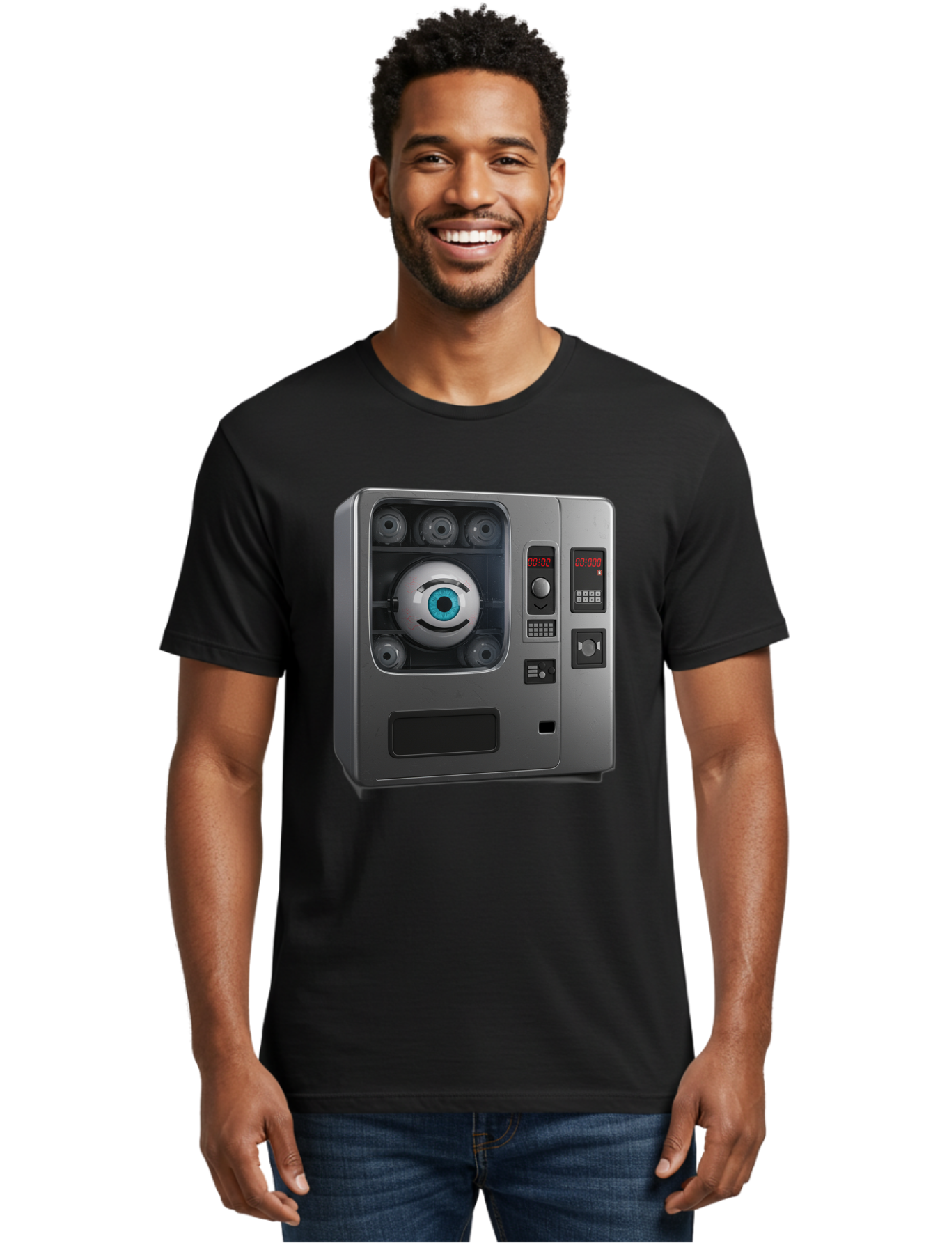 Claptrap Men'S Graphic Tee, 100% Cotton, Comfortable Casual Summer Wear, Machine Washable, Vintage Camera, Old Camera, Antique Camera, Black Camera, Classic Photography, Photography Equipment, Nostalgic Device, Film Camera, Camera Art Bak261
