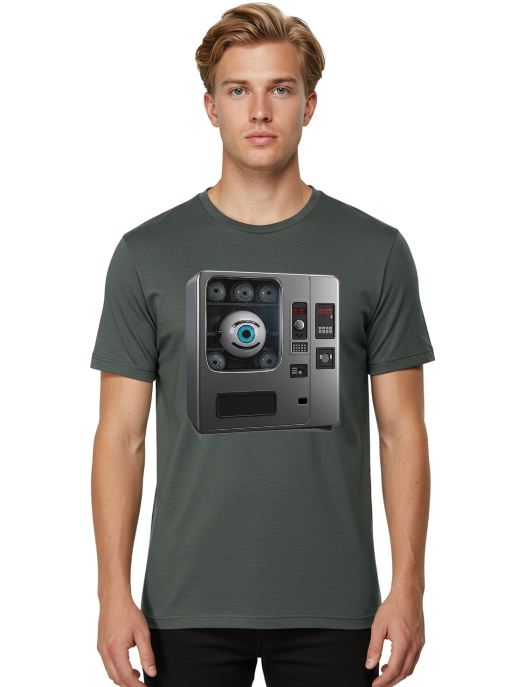 Claptrap Men'S Graphic Tee, 100% Cotton, Comfortable Casual Summer Wear, Machine Washable, Vintage Camera, Old Camera, Antique Camera, Black Camera, Classic Photography, Photography Equipment, Nostalgic Device, Film Camera, Camera Art Bak261