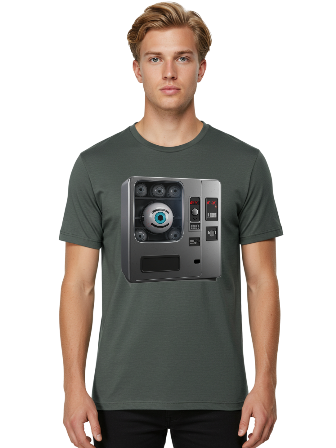 Claptrap Men'S Graphic Tee, 100% Cotton, Comfortable Casual Summer Wear, Machine Washable, Vintage Camera, Old Camera, Antique Camera, Black Camera, Classic Photography, Photography Equipment, Nostalgic Device, Film Camera, Camera Art Bak261