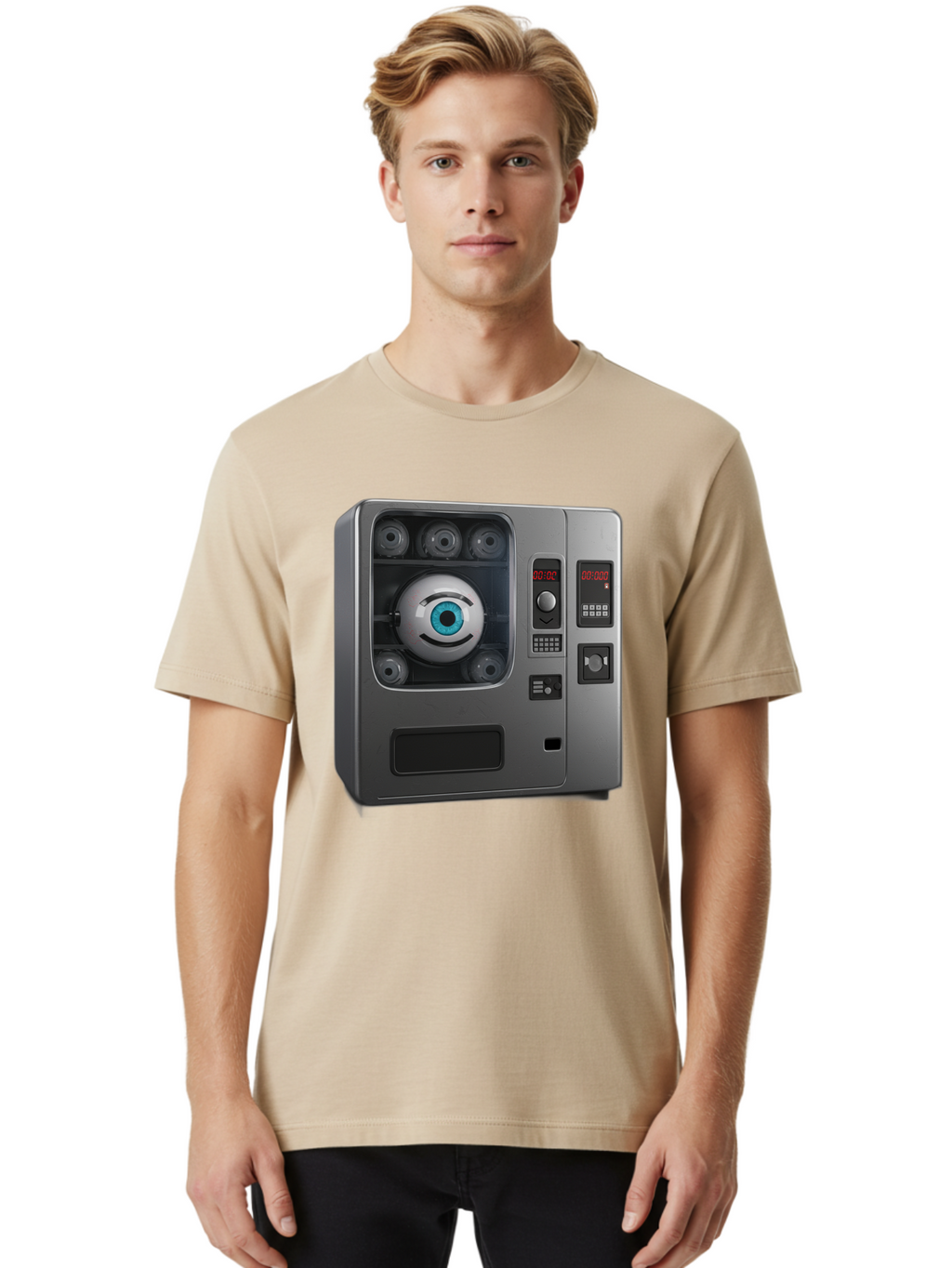 Claptrap Men'S Graphic Tee, 100% Cotton, Comfortable Casual Summer Wear, Machine Washable, Vintage Camera, Old Camera, Antique Camera, Black Camera, Classic Photography, Photography Equipment, Nostalgic Device, Film Camera, Camera Art Bak261