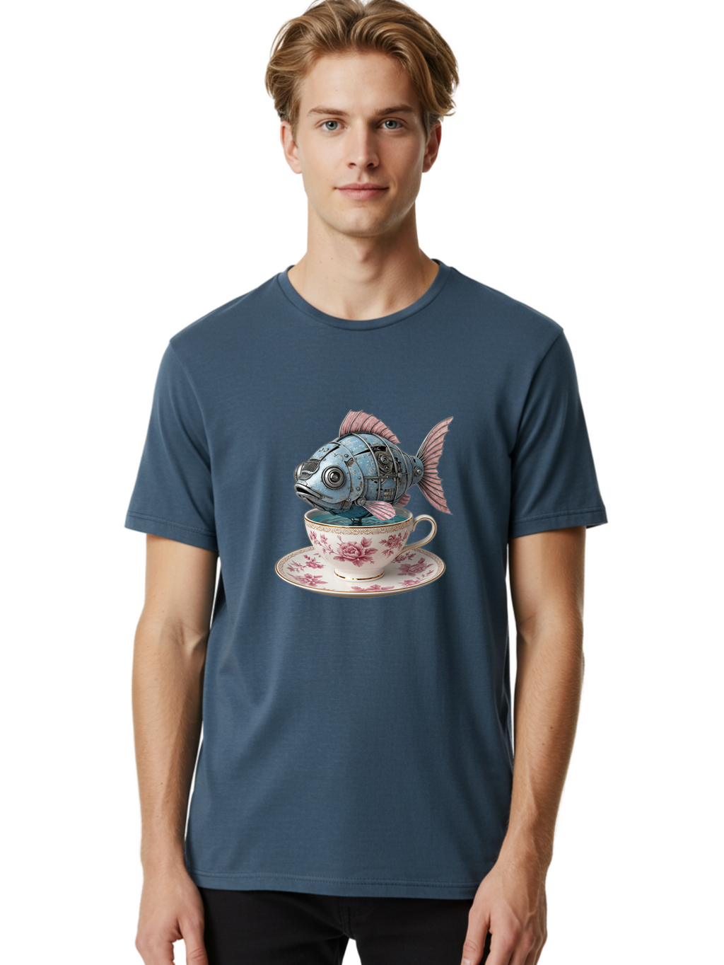 Clockwork-Fish Men'S Graphic Tee, 100% Cotton, Comfortable Casual Summer Wear, Machine Washable, Vintage Camera, Old Camera, Antique Camera, Black Camera, Classic Photography, Photography Equipment, Nostalgic Device, Film Camera, Camera Art Bak263