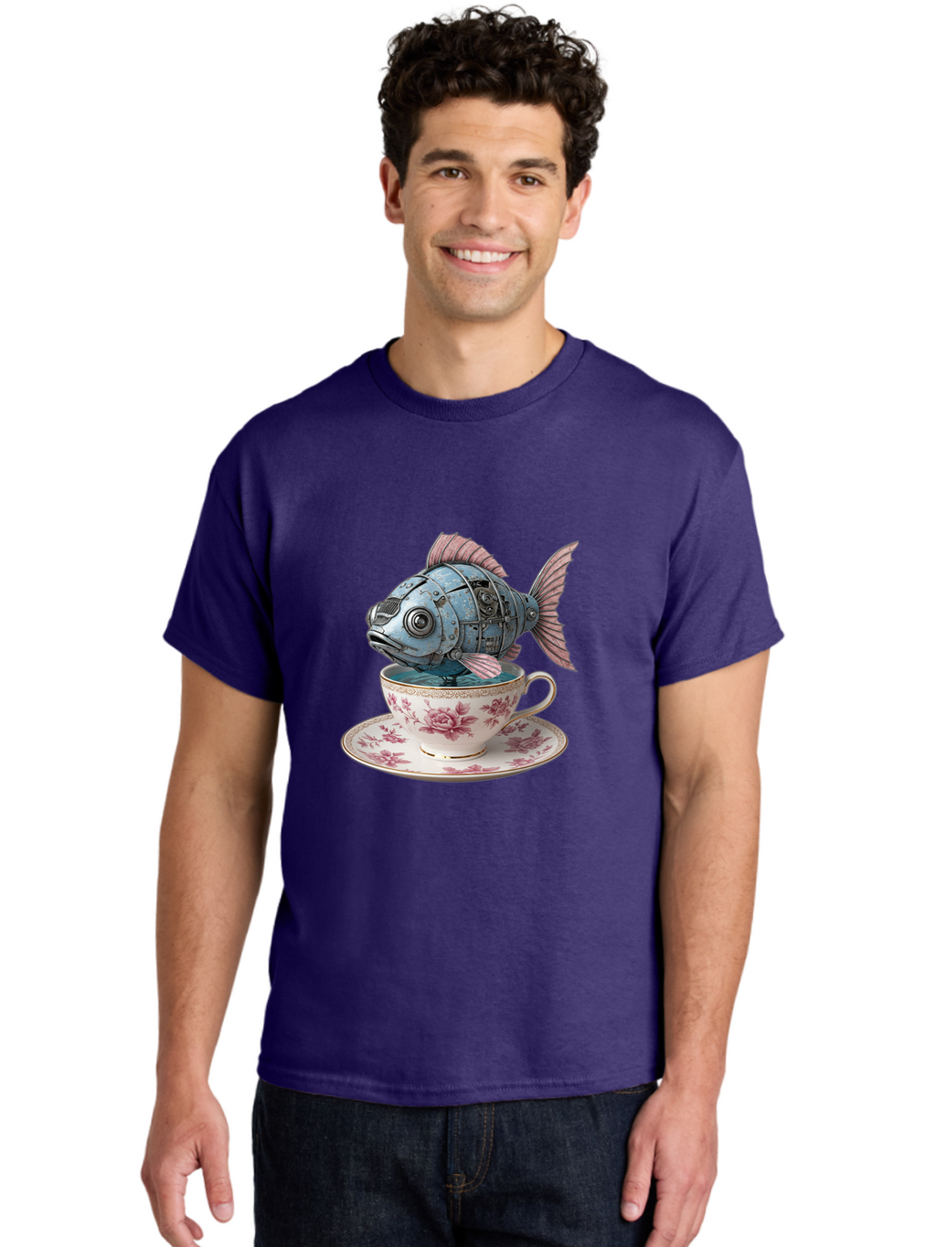 Clockwork-Fish Men'S Graphic Tee, 100% Cotton, Comfortable Casual Summer Wear, Machine Washable, Vintage Camera, Old Camera, Antique Camera, Black Camera, Classic Photography, Photography Equipment, Nostalgic Device, Film Camera, Camera Art Bak263